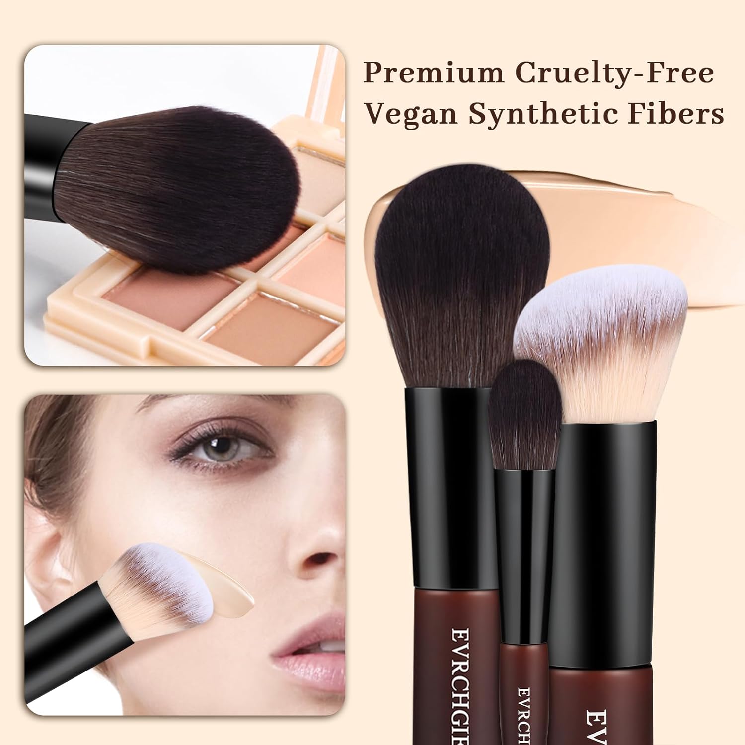 Travel Makeup Brush Set, 15 pcs Mini Makeup Brushes and 2 Puff for Foundation, Powder, Eyeshadow, Highlight, Contour, Blush & Concealer, Small Makeup Brush Set Purse Size with Case - Image 5