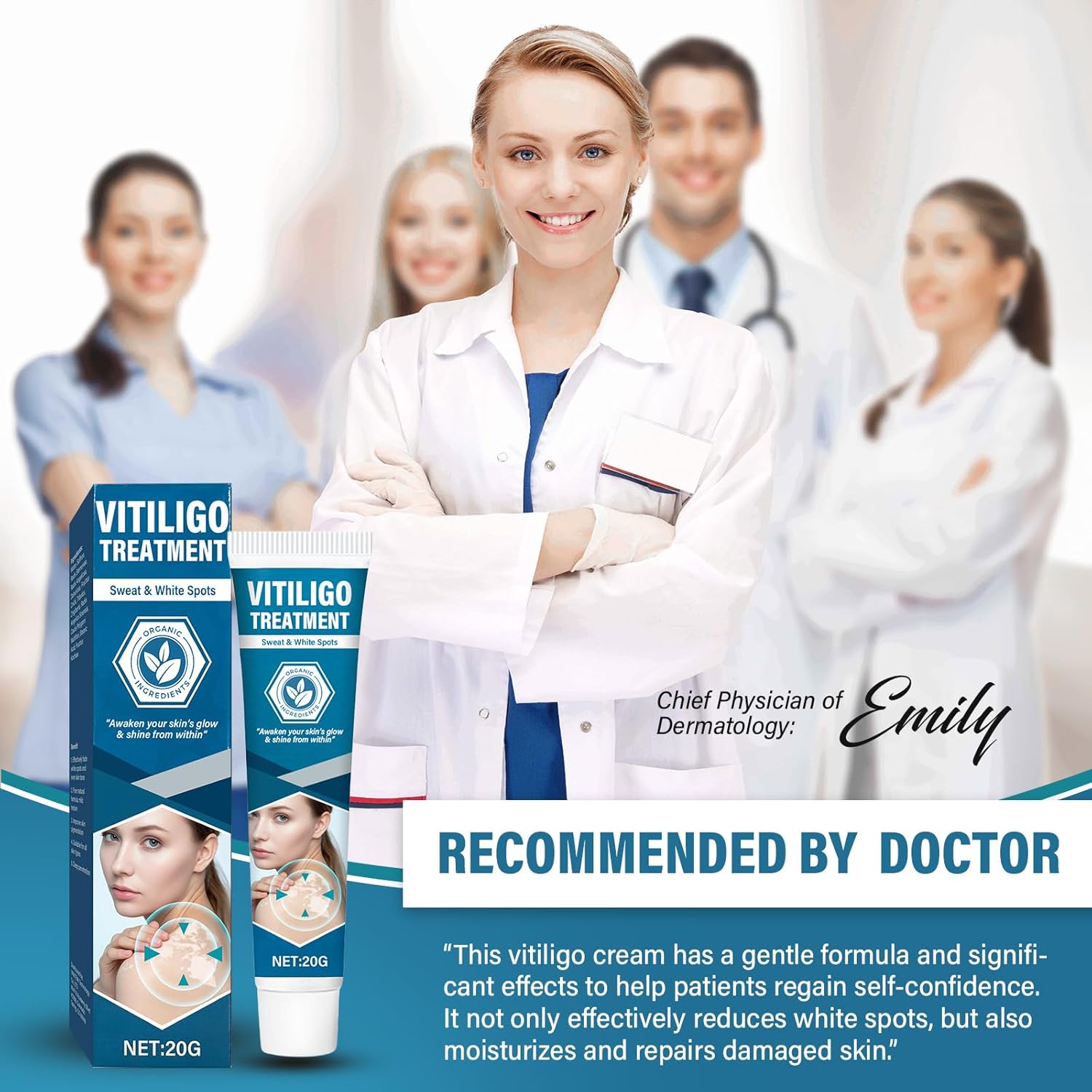 MOSKILA Vitiligo Treatment, Effective Vitiligo Cream for Skin Vitiligo, Reduce White Spots on Face or Body, Improves for Skin Pigmentation, Suitable for All Men and Women - Image 8