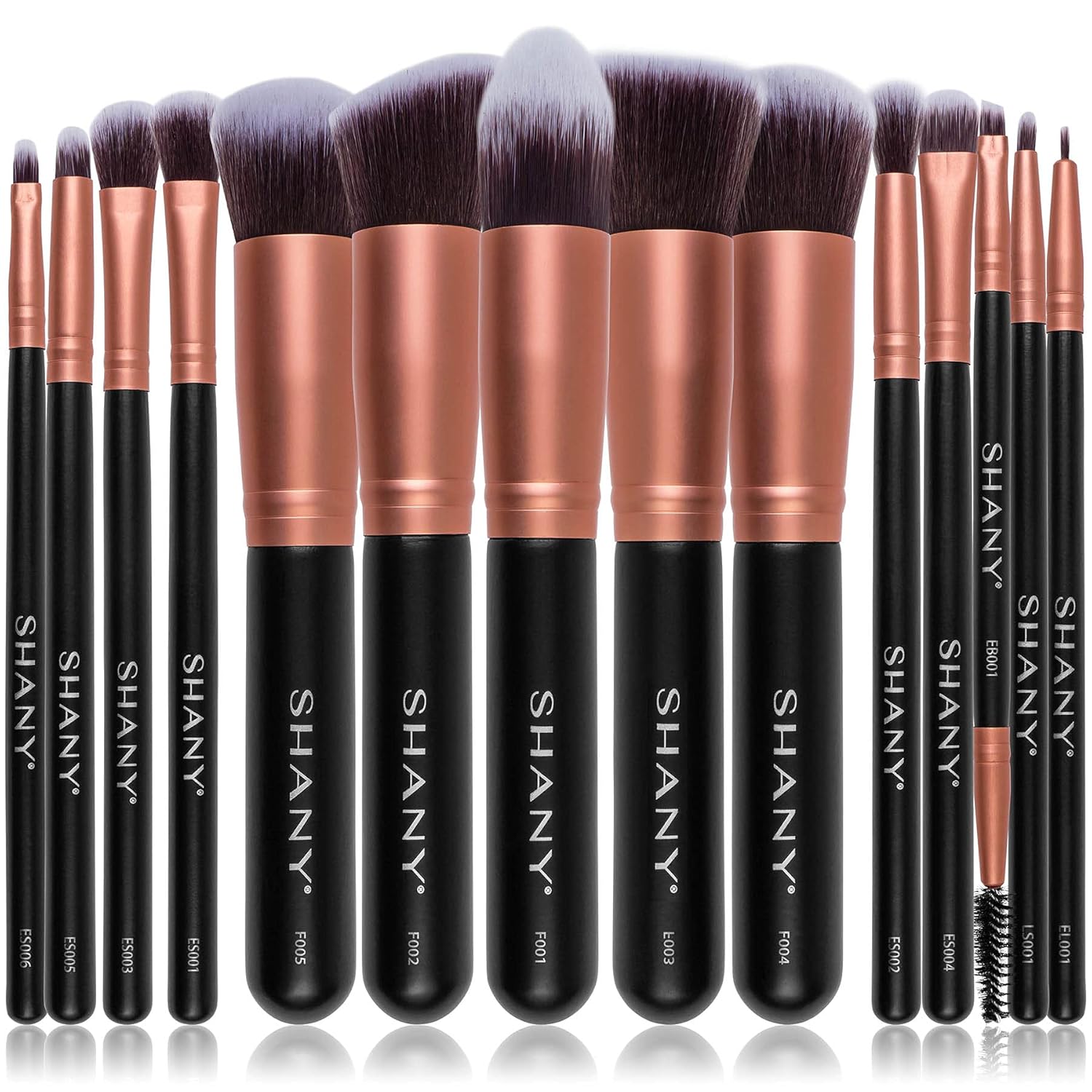 SHANY Makeup Brushes - Rose All Day - 14-Piece Brush Set – Foundation Powder Concealers Eye Shadows Makeup brushes - Complete Kabuki Makeup Brush Set in Rose Gold - 14 PCS - Image 7