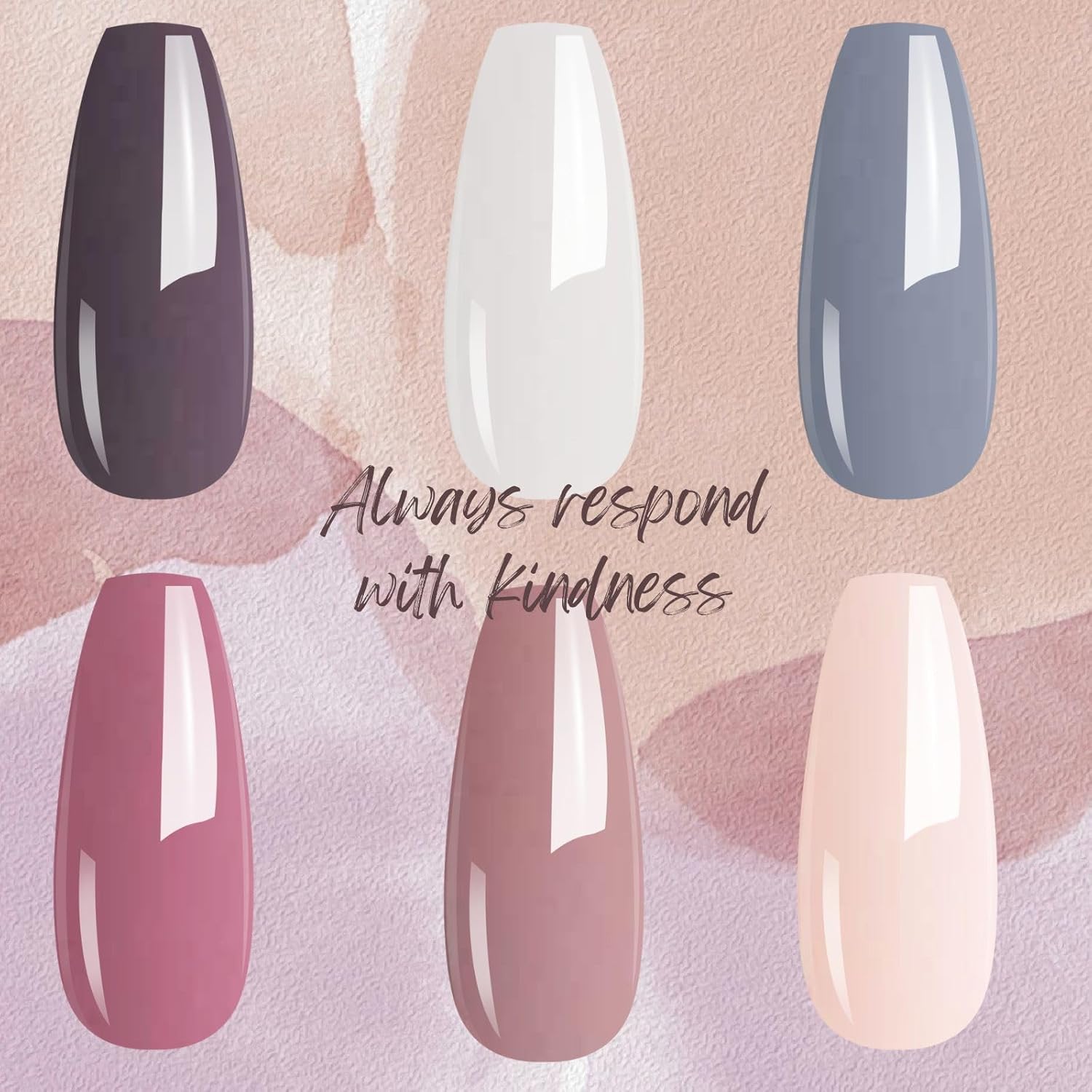 Arte Clavo Gel Nail Polish Set 6PCS Nude Pink Gray Neutral Gel Polish kit All Seasons Suitable Wedding Holiday Soak Off Nail Polish DIY Salon Manicure Set For Women Girls 629… - Image 2