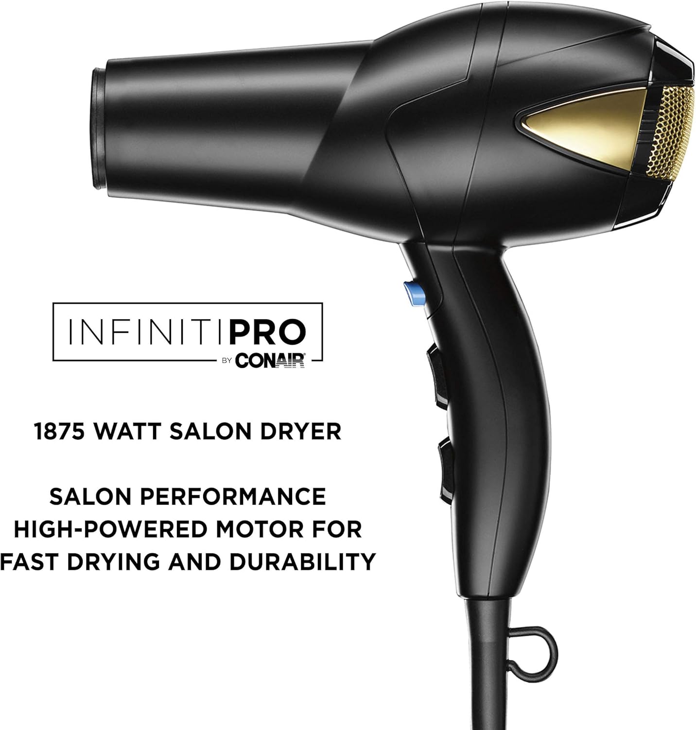 INFINITIPRO by CONAIR 1875 Watt Salon Hair Dryer for Coarse, Thick, Wavy, Curly, and Frizzy Hair - Image 2