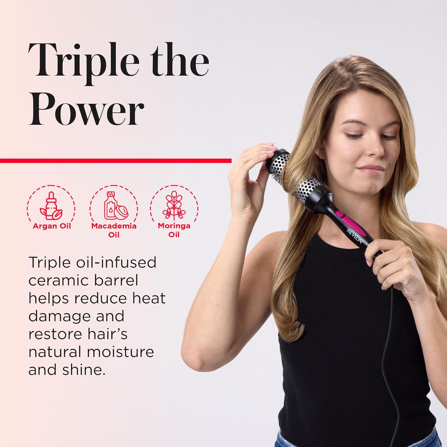 REVLON Perfect Match Hot Styler - Heated Blowout Brush to Style and Extend Blowouts, Hot Brush for Curls, Body, and Volume, Reduces Frizz and Boosts Shine - Image 3