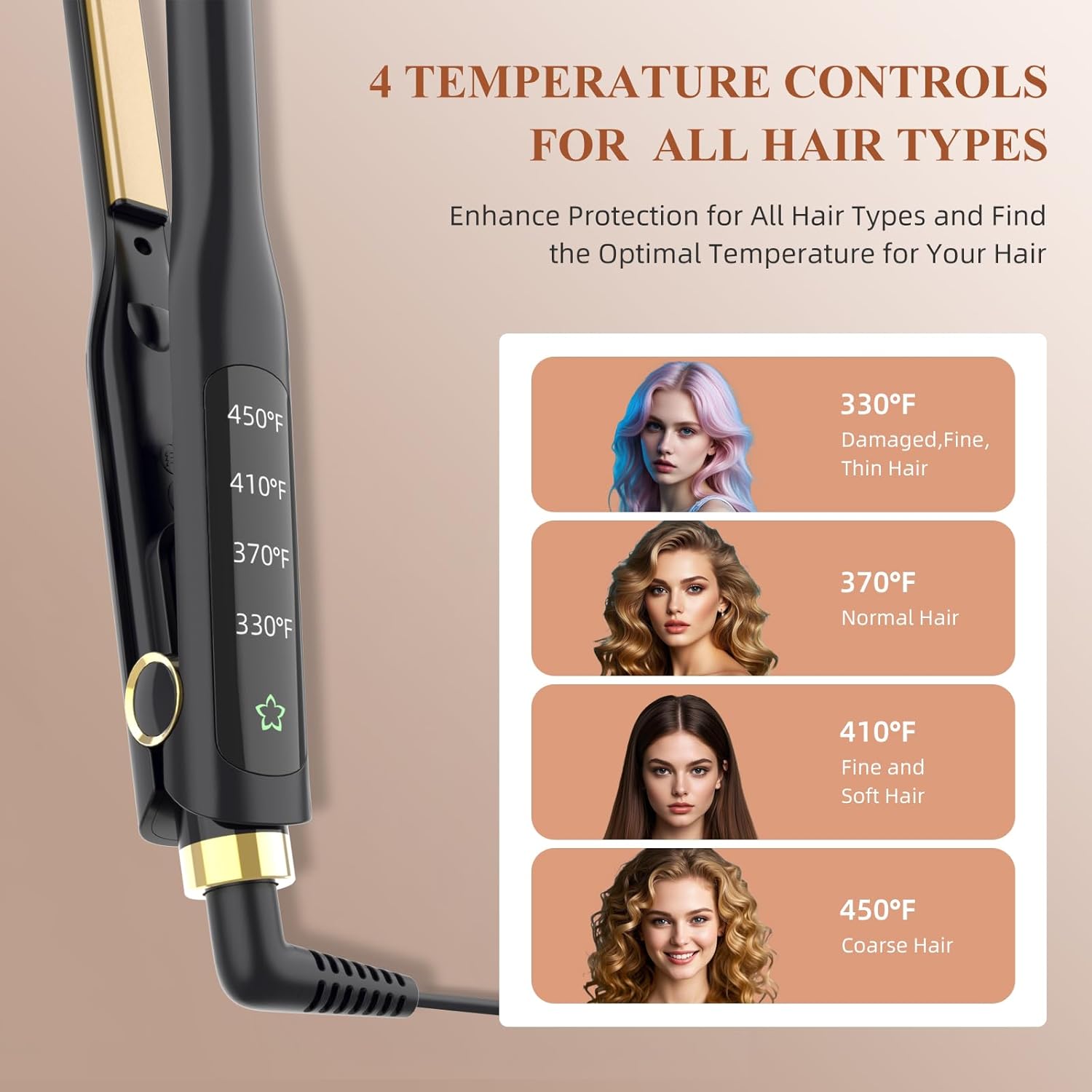 Flat Iron, 1/2 Inch Flat Iron for Short Hair Straightener and Curler 2 in 1, Dual Voltage, Ceramic Ionic Floating Plates for Less Frizz, 10s Quick Heat Up(Black) - Image 4