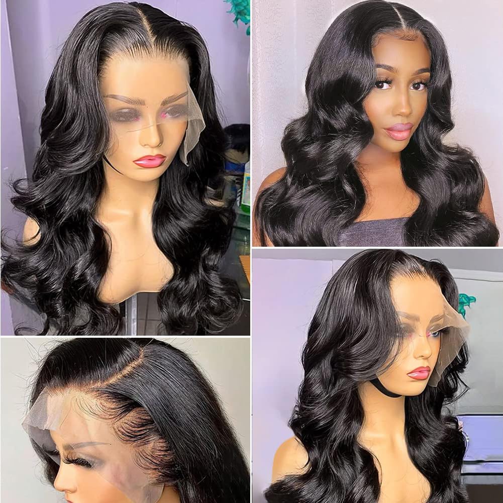 250 density human hair wig 13x4 HD Lace Front Wigs Human Hair Pre Plucked glueless wigs human hair Body Wave Wigs Human Hair Wigs For Black Women Frontal Wigs Bleached Knots 20 Inch - Image 4