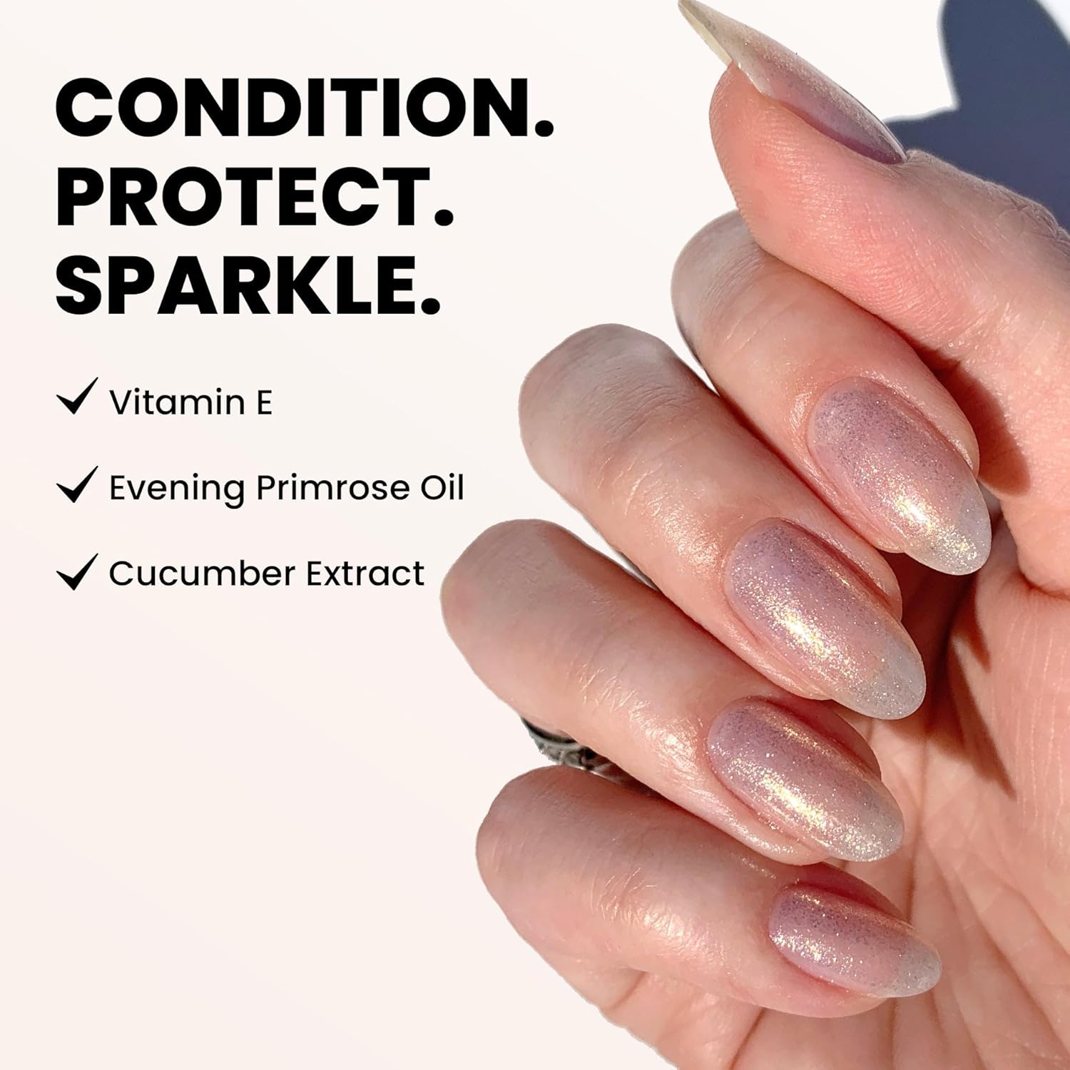 LONDONTOWN Shimmer Nail Highlighter - Multi-Dimensional Iridescent Finish Nail Polish Treatment, Vegan Cruelty Free, Shimmery Gold Soft Pink, Sunkissed - .40fl oz - Image 5