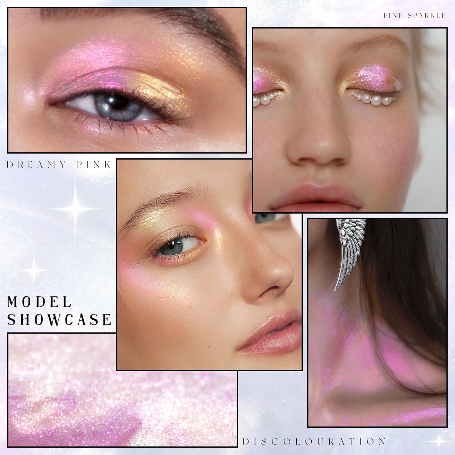 Liquid Glitter Eyeshadow, Shimmer Chameleon Holographic Metallic Multichrome Highlighter, Long Lasting Waterproof White Purple Eye look, Sparkling Quick Dry Face Eye pigmented Makeup 04 - Image 6