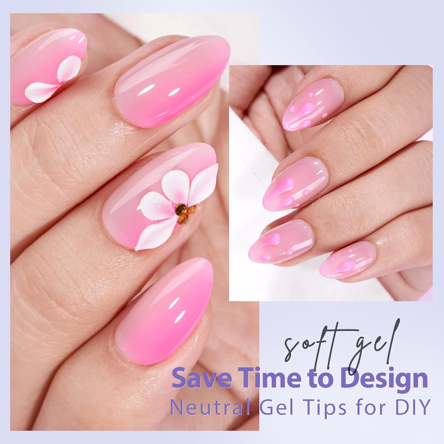 BTArtbox XCOATTIPS Natural Nail Tips Matte -Short Almond Press On Nails Pink, Long Lasting Soft Gel Nails False Nail, Soak Off Acrylic Fake Nails Extensions for Nail Art DIY - Image 6