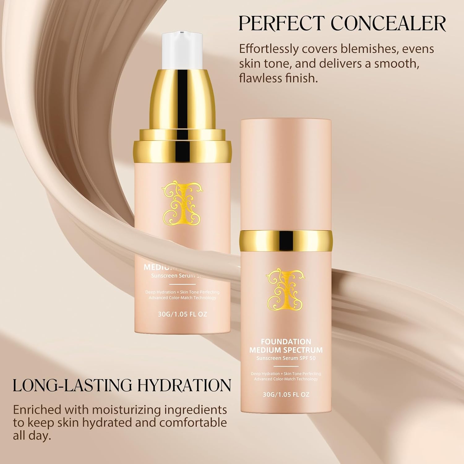 TLM Colour Changing Foundation, 30ml TLM Concealer Cover Cream Liquid Flawless Full Coverage Natural Color Foundation Makeup Base Concealer for All Skin SPF15 (#2, 30ml) - Image 8