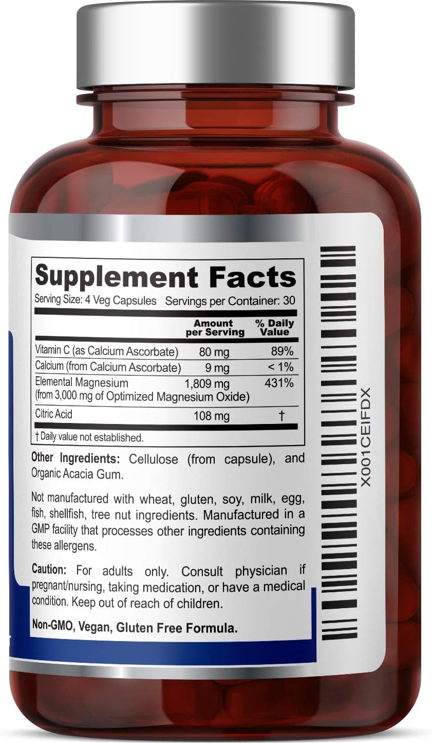 Oxy-Lax 750 mg 120 Vcaps - Natural Magnesium Oxide Oxygen Based Colon Cleanse Gentle Laxative Supports Healthy Digestive Tract Regularity - Image 3