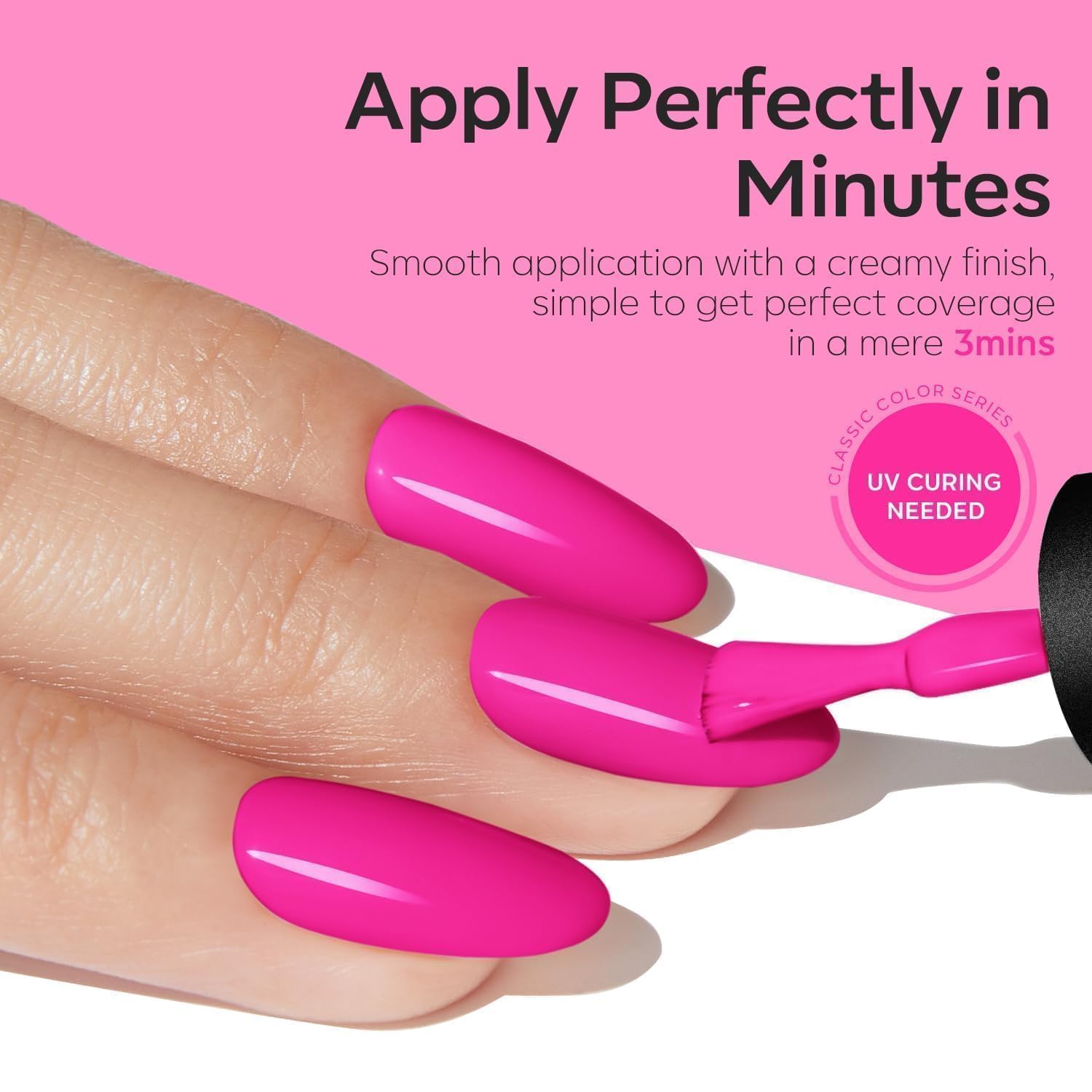 Modelones Gel Nail Polish, 15 ML Hot Pink Bright Nail Polish Soak Off Led Neon Pink Summer Polish Nail Art Design Coachella Music Festival LGBT Salon DIY Gel Manicure for Women Girl - Image 7