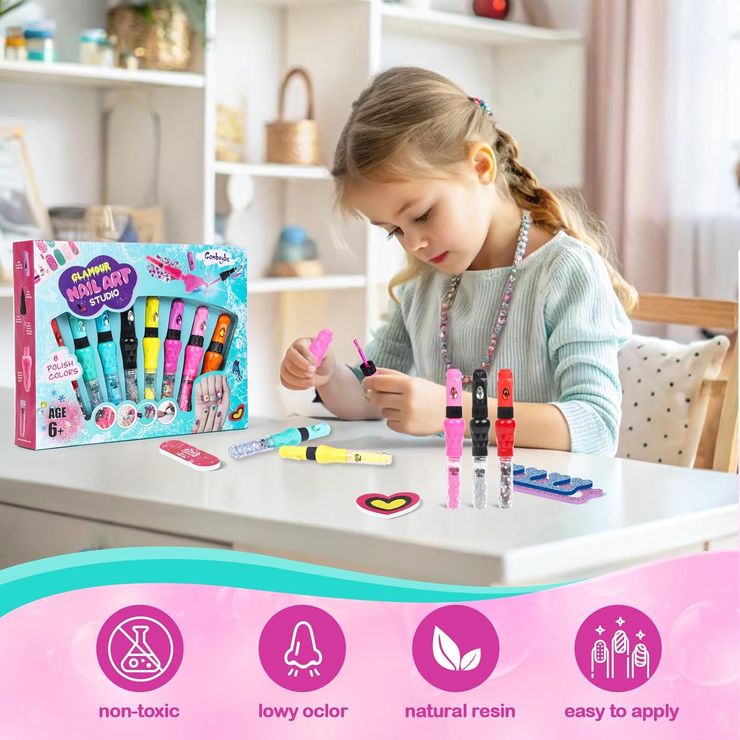Kids Nail Polish Set for Girls, Nail Art Kit for Ages 7-12 - Girl Gifts - Nail Polish Non Toxic Girl Stuff for Spa Makeup Manicures - Birthday Gift Toys for Girls 7 8 9 10-12 Years Old - Image 5