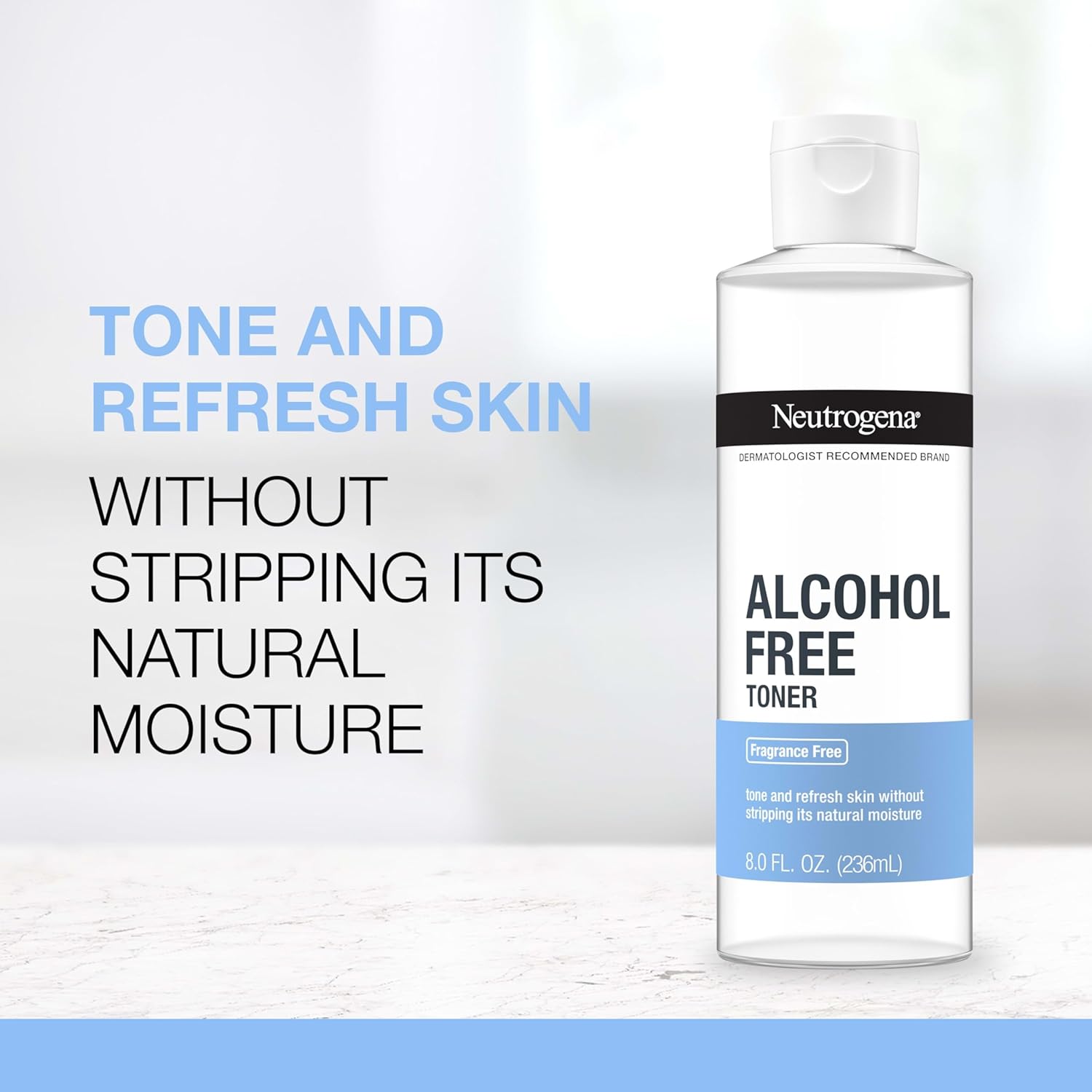 Neutrogena Alcohol-Free Gentle Daily Facial Toner, Fragrance-Free to Tone & Refresh Skin, Gently Removes Impurities & Reconditions Skin, Hypoallergenic, 8 fl. oz - Image 3