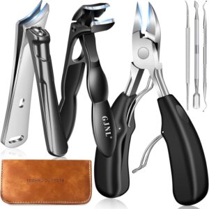 Toenail Clippers for Seniors Ingrown Thick Toenails, 2025 Angled Head Toe Nail Clippers with Catcher, Heavy Duty 45° Slanted Toenail Clippers, 37mm Wide Opening Nail Cutter with Long Handle, 6PCS