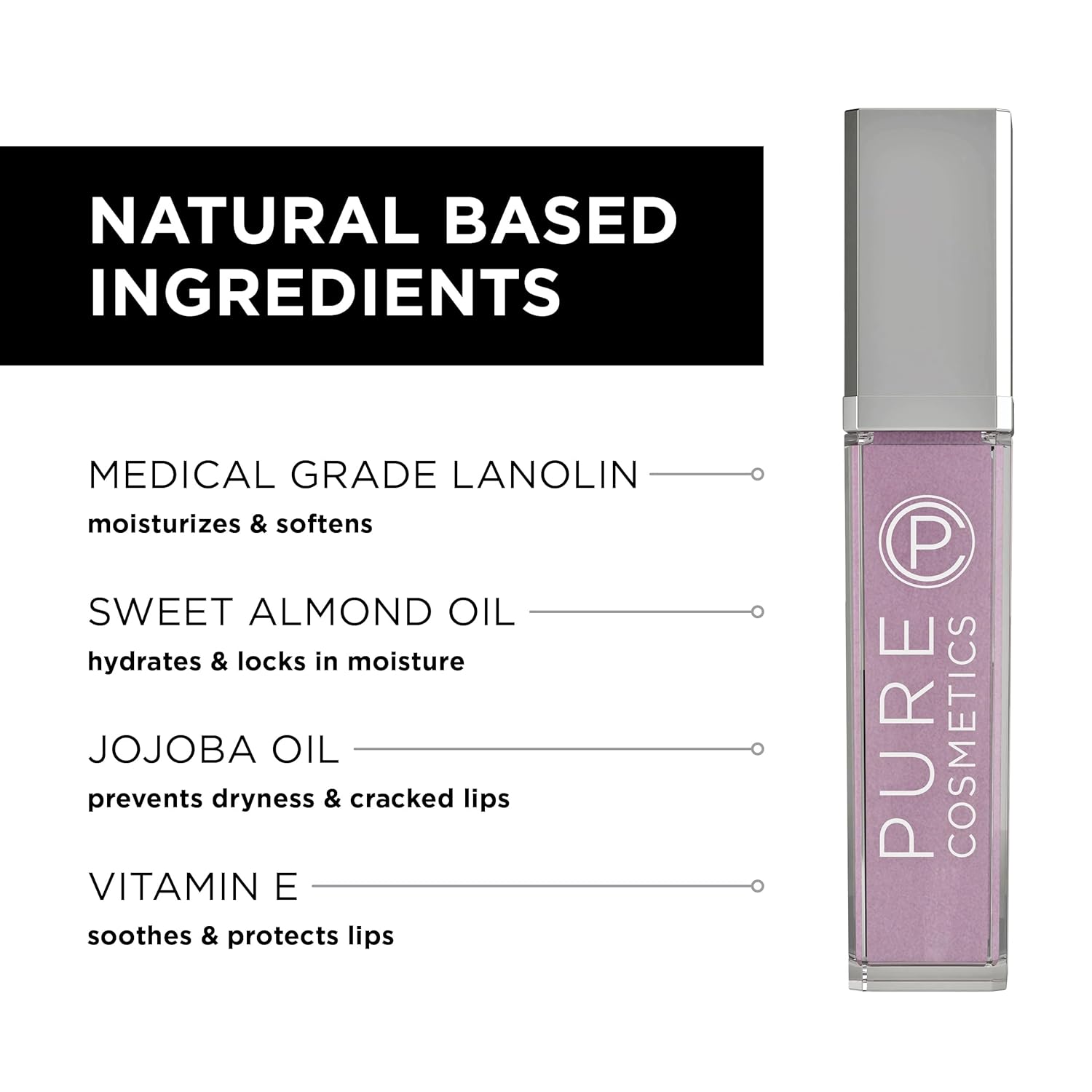 Pure Cosmetics Pure Illumination Lip Gloss - LED-lit Applicator w/Side Mirror - Non-Sticky, Moisturizing & Hydrating Lip Glosses - Soothes & Protects Dry Chapped Lips (Passion) - Image 6