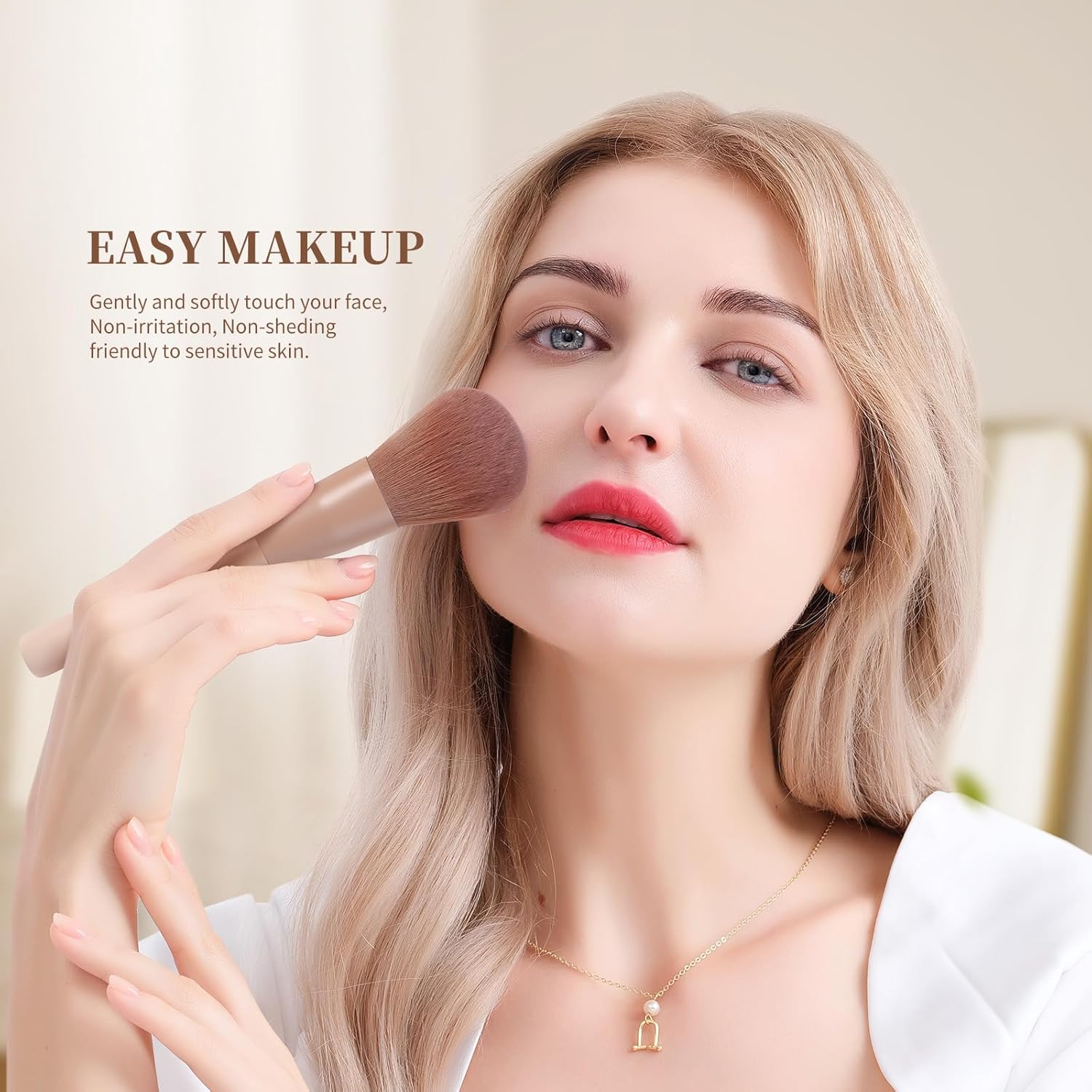 DUcare Makeup Brushes 14Pcs Coffee Series Makeup Brush set with Makeup Sponges Valentines Day Christmas Gifts Foundation Blending Face Powder Blush Eye Shadows Brushes - Image 7