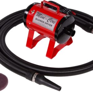 ECC Mini-Circuiteer Portable Livestock Groomer & Blower - Lightweight Animal Blow Dryer, Red