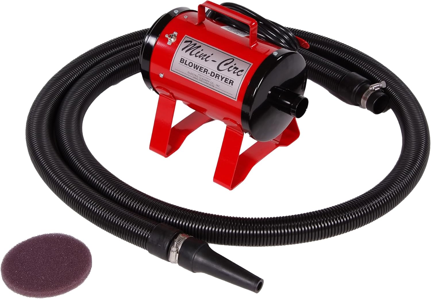 ECC Mini-Circuiteer Portable Livestock Groomer & Blower - Lightweight Animal Blow Dryer, Red