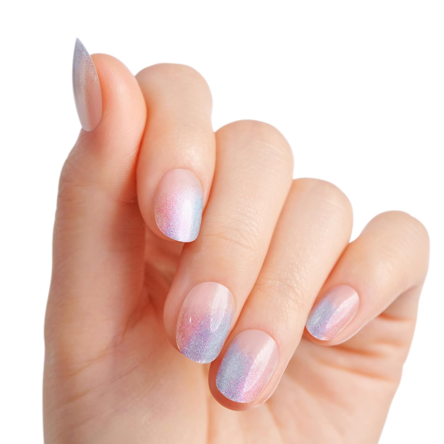 KISS Salon X-tend LED Gel Nail Kit Press On Nails, 'Changed', Multicolor, Short Oval, 30 Fake Nails, Soft Gel Nail Glue 5 ml (0.16 US fl. oz.), Prep Pad, Manicure Stick, & Mini Nail File - Image 5