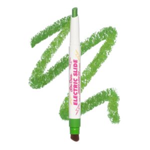 Lime Crime Electric Slide Eyeshadow & Brush Stick, Lets Bounce - Lightweight 2-in-1 Eyeshadow Smudge Stick with Angled Brush for Long Lasting & Natural Color or Glow - Vegan & Cruelty-Free