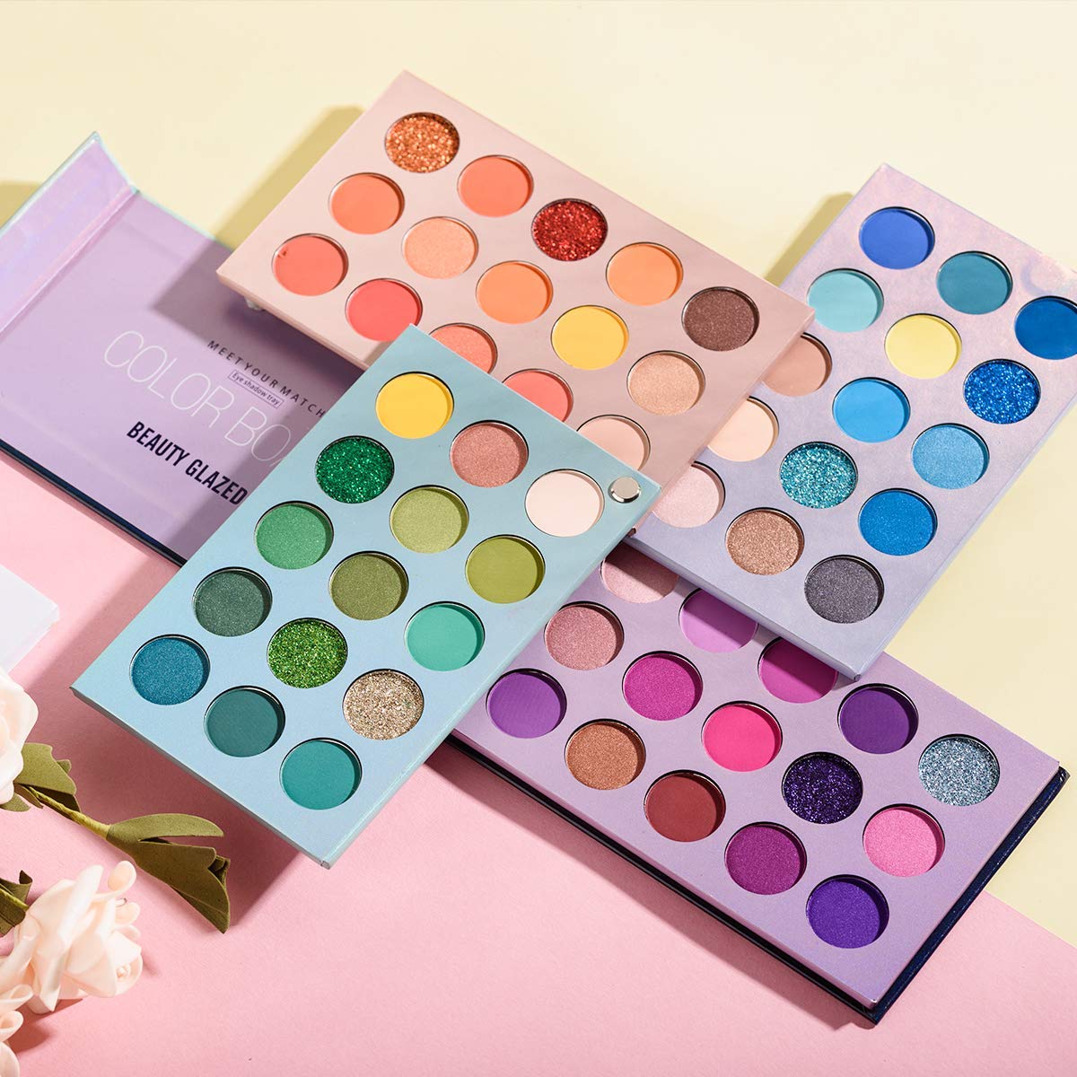 MYUANGO Color Board Eyeshadow Palette - Highly Pigmented 60 Shades Matte Shimmer Glitter Vegan Makeup Palette for Beginners - Waterproof, Blendable, Long-Lasting - Cruelty-Free - Image 6