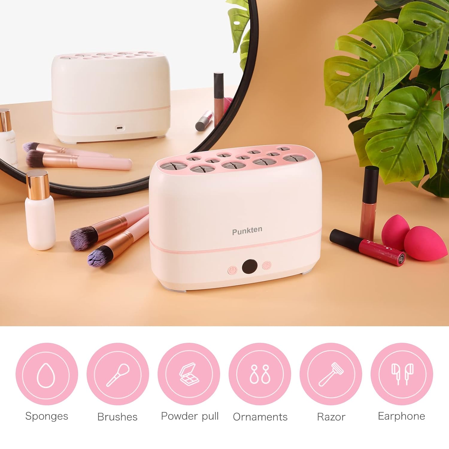 Makeup Brush Dryer Machine,Can Drying 12pcs Makeup Brushes,2pcs Sponges Or Powder Puff AT Once,Baked Slowly At Constant Temperature Without Hurting The Bristles,USB Charge(Type-C) - Image 3