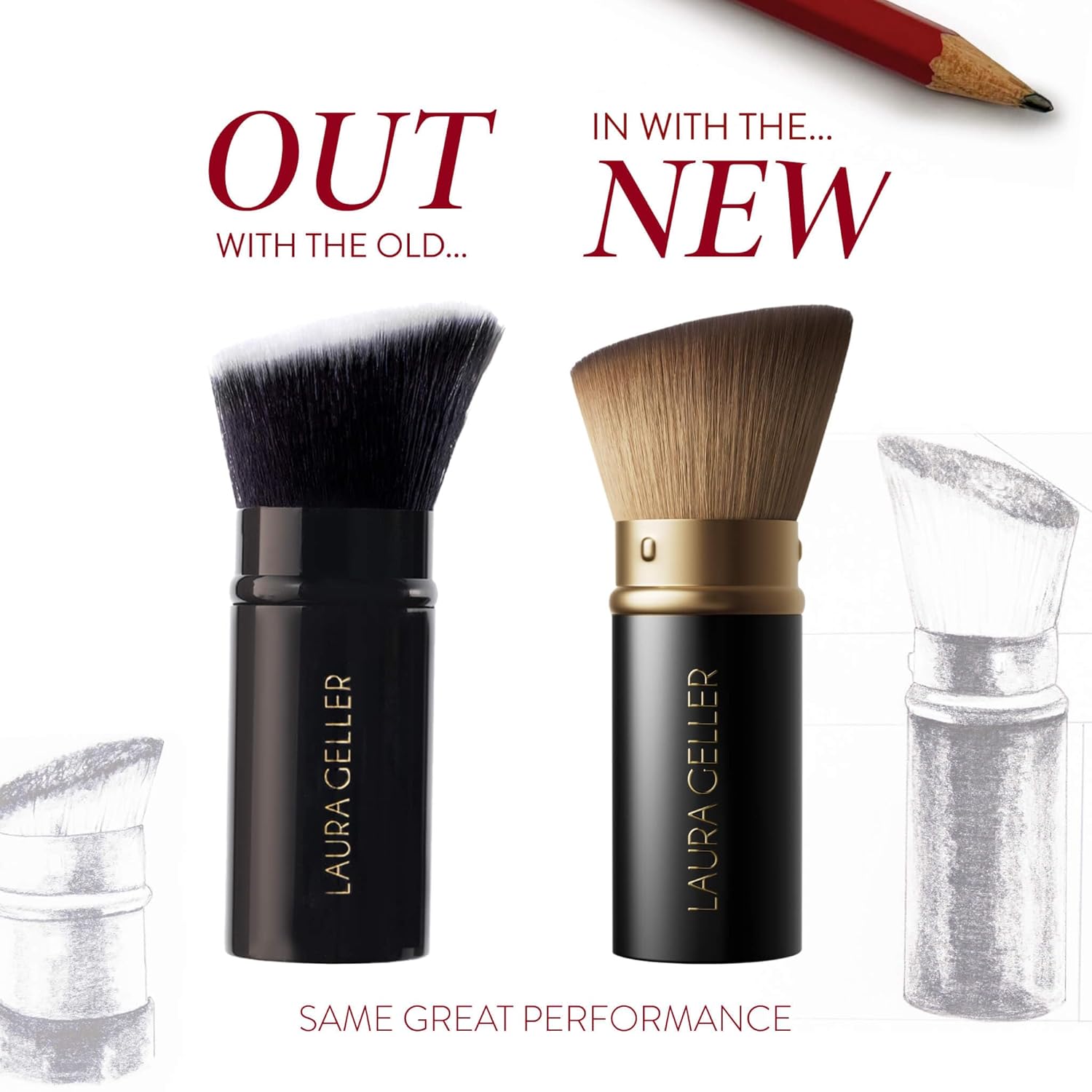 LAURA GELLER NEW YORK Retractable Black Kabuki Brush for Liquid, Cream and Powder Face Makeup With Aluminum Handle - Image 2
