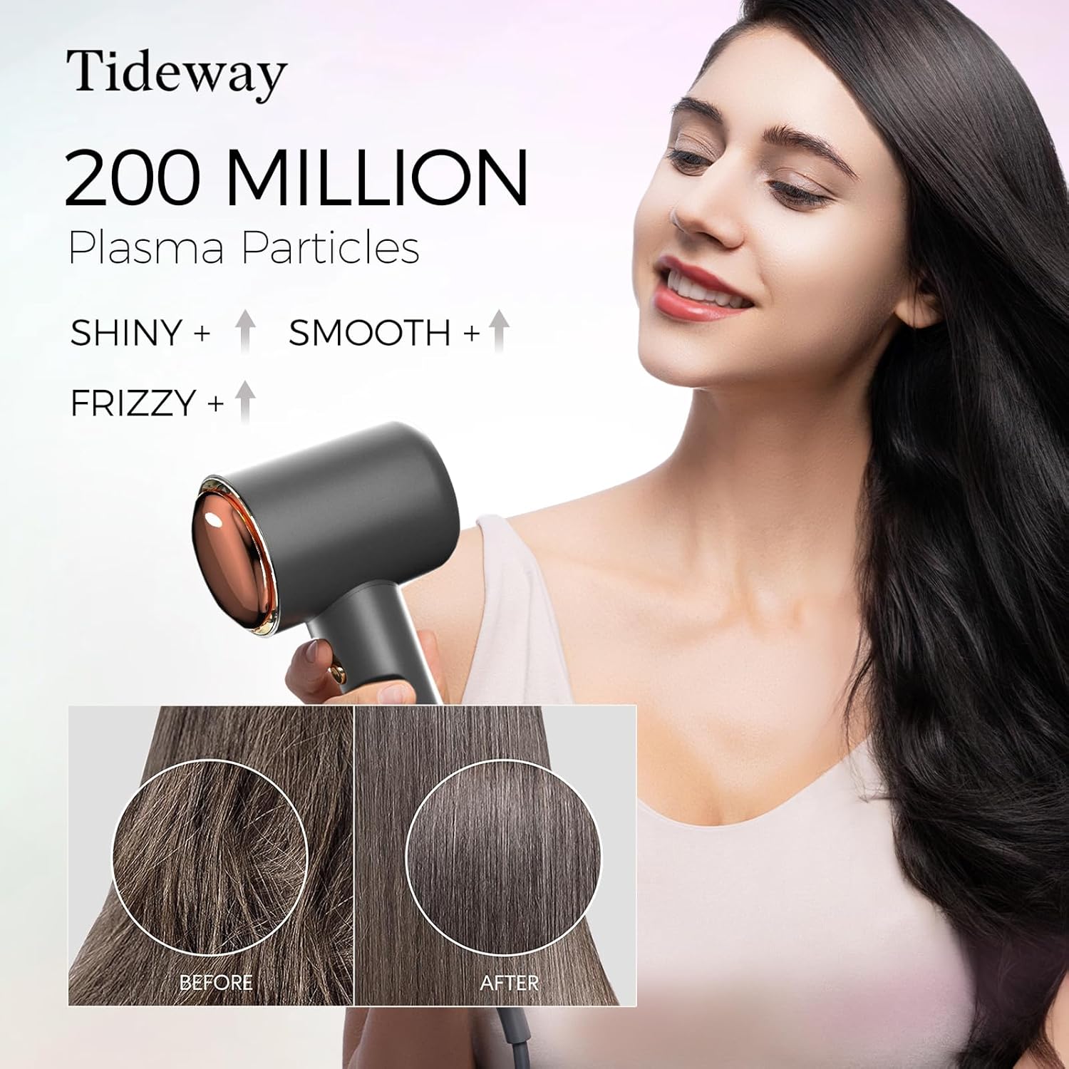 Tideway H11 Professional Hair Dryer 110000 RPM Lightweight Low Noise with Smart Temp Control and Magnetic Nozzle (Black) - Image 3