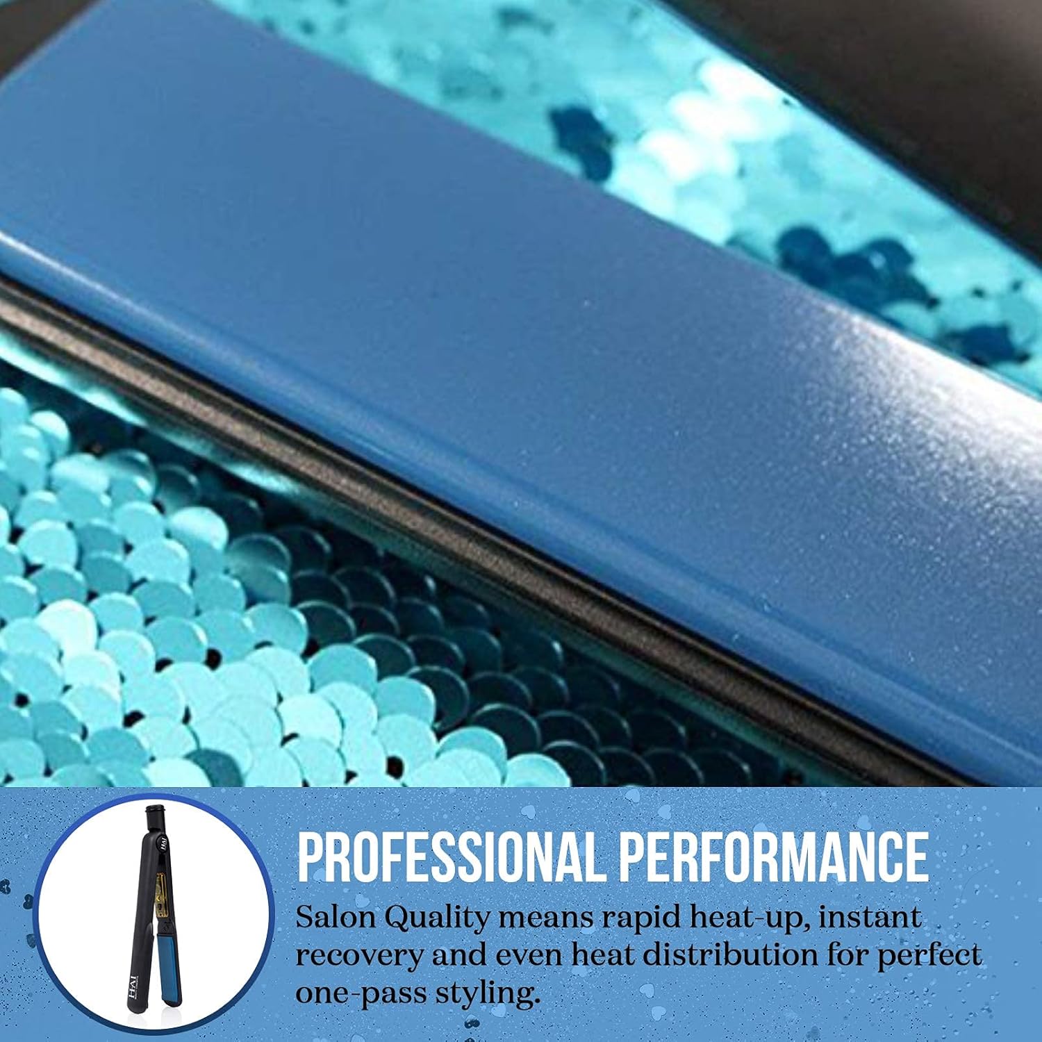HAI Convertible Ceramic Hair Straightener for Women - Professional Fast Heating Flat Iron with 5 Temperature Levels for All Hair Types - (Classic Blue) - Image 4
