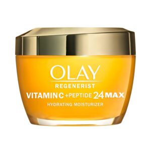 Olay Vitamin C MAX Face Moisturizer, Brightening Cream for Women, Hydrating, Evens Tone, Dark Spot & Hyperpigmentation Reduction, Glowing Skin Care - Niaciniamide, Peptides 1.7 Oz