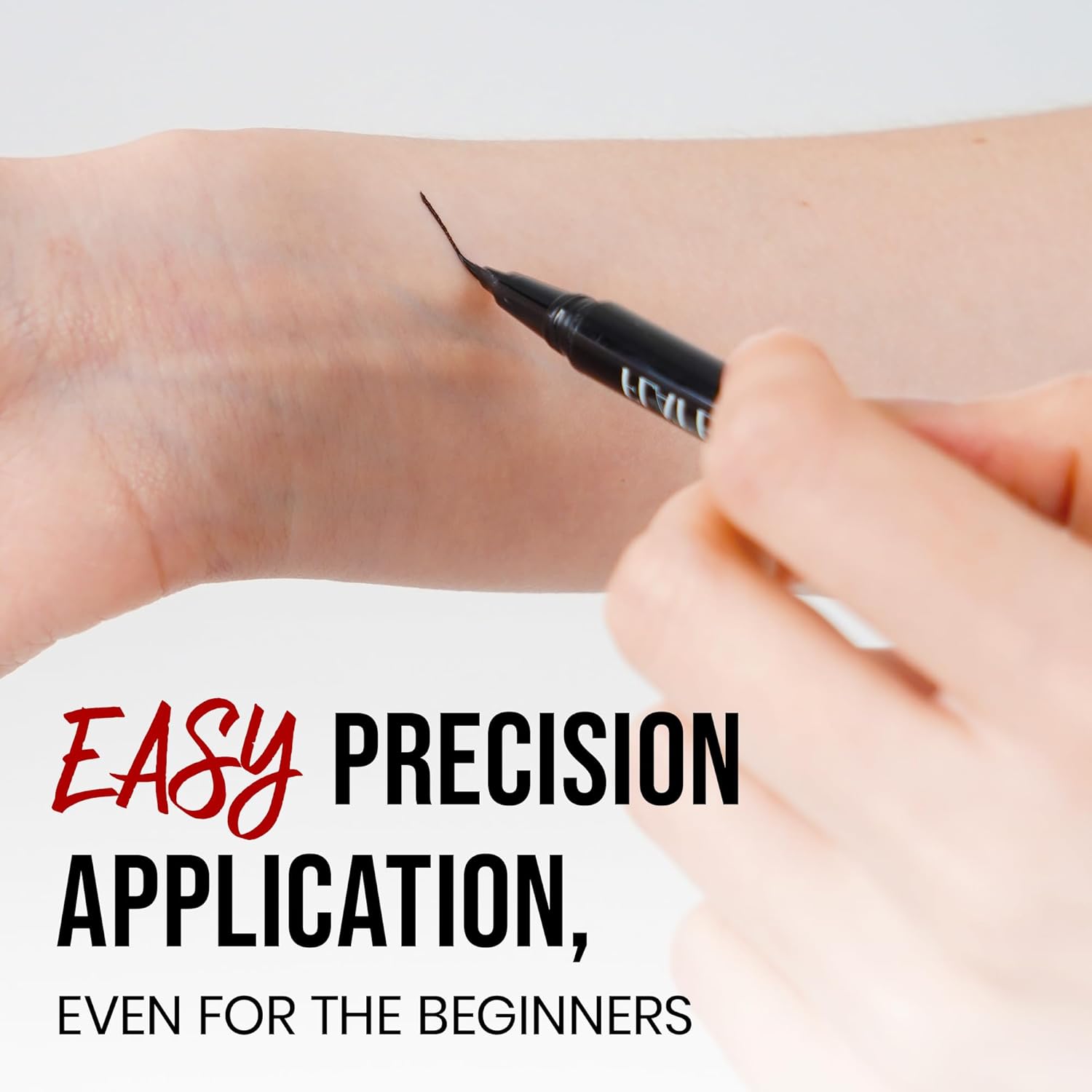 NOON'S UP Flat Eye-Liner - Waterproof Liquid Eyeliner Pen | Ultra-Slim & Bold Black Eyeliner | Quick-Dry & Waterproof Liquid Liner | Look-Defining Black Pen (0.018 Fl. Oz.) - Image 4