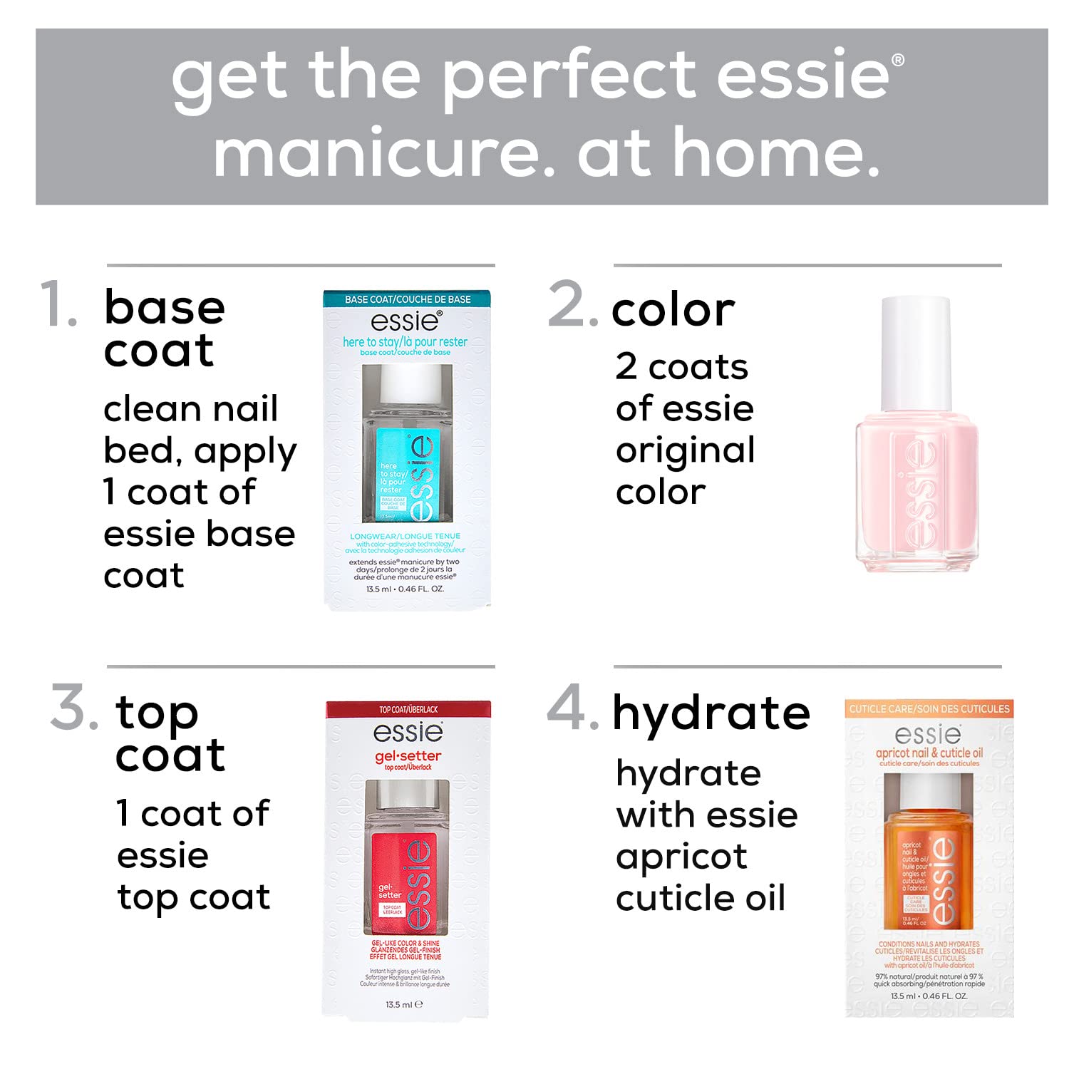 Esie Salon-Quality Nail Polish, Vegan, 4 Piece Longwear Nail Polish Set, The Express: Polar Bolds, 1 Kit - Image 9