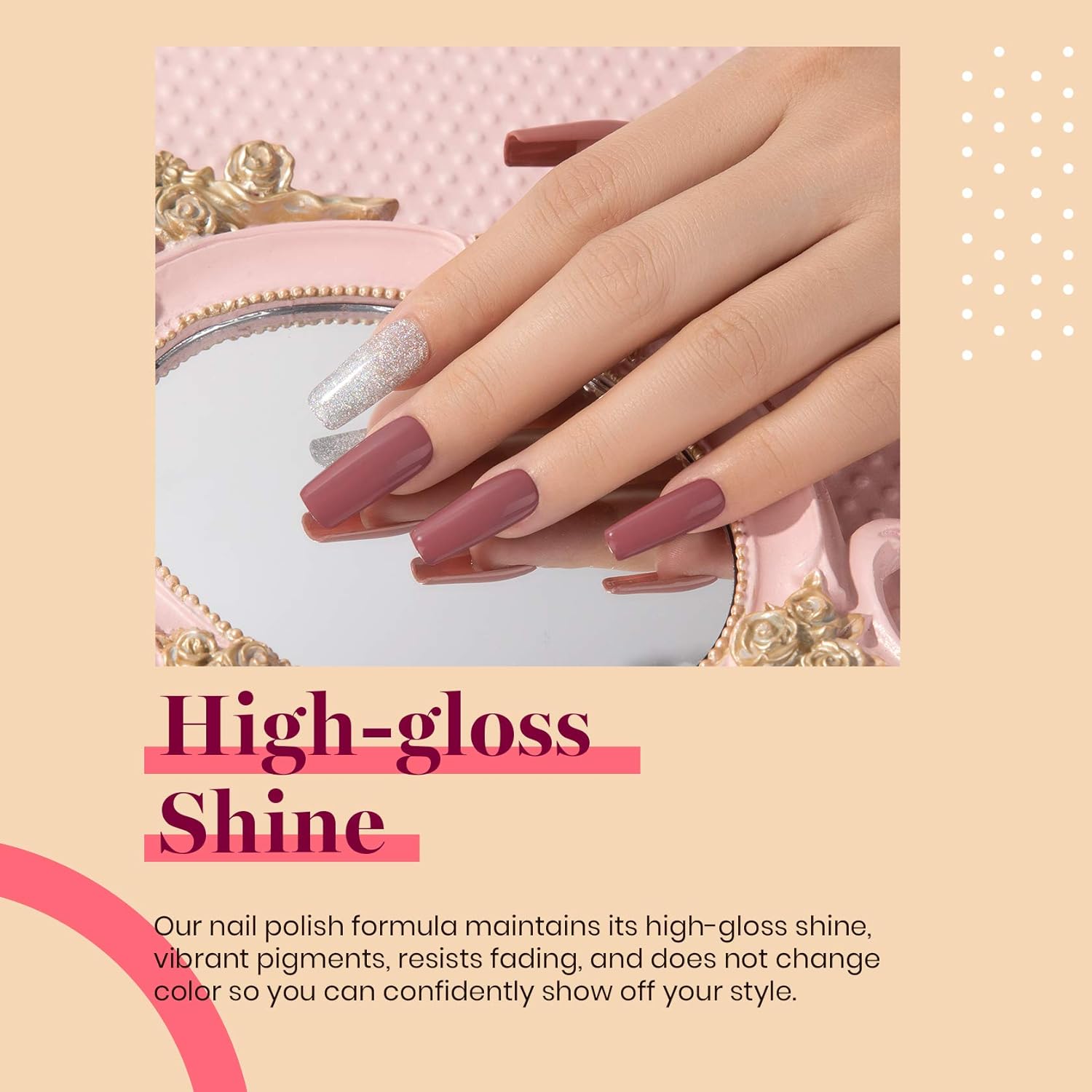 beetles Gel Nail Polish, 1Pcs 0.5Oz 15ml Dusty Rose Nail Polish Dried-Rose Dusty Pink Fall Soak Off UV LED Nail Lamp Nail Art Manicure Salon DIY Home Solid Gel Nail Design Decoration for Women - Image 7
