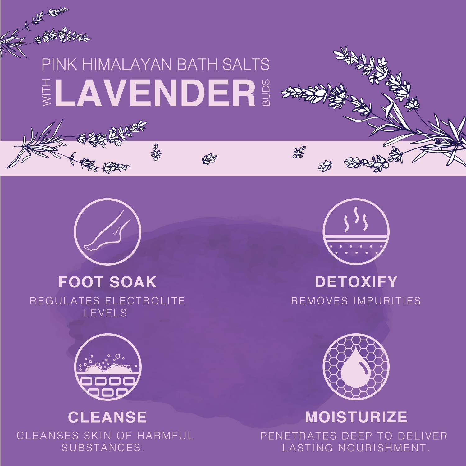 Pink Himalayan Bath Salt with Lavender - 100% Natural Aromatherapy and Relaxation - Lavender Grapefruit Essential Oil Bath Salts for Women Relaxing, Natural & Cleanse - Image 4