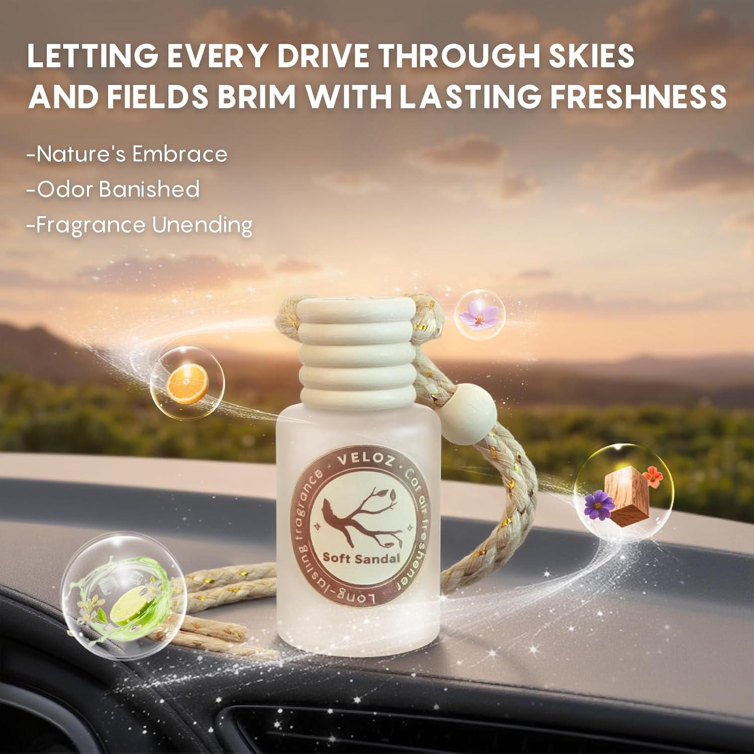 Car Air Freshener-Long Lasting Essential Oil Car Diffuser-Jasmine Shore Scent Car Fresheners - Image 7