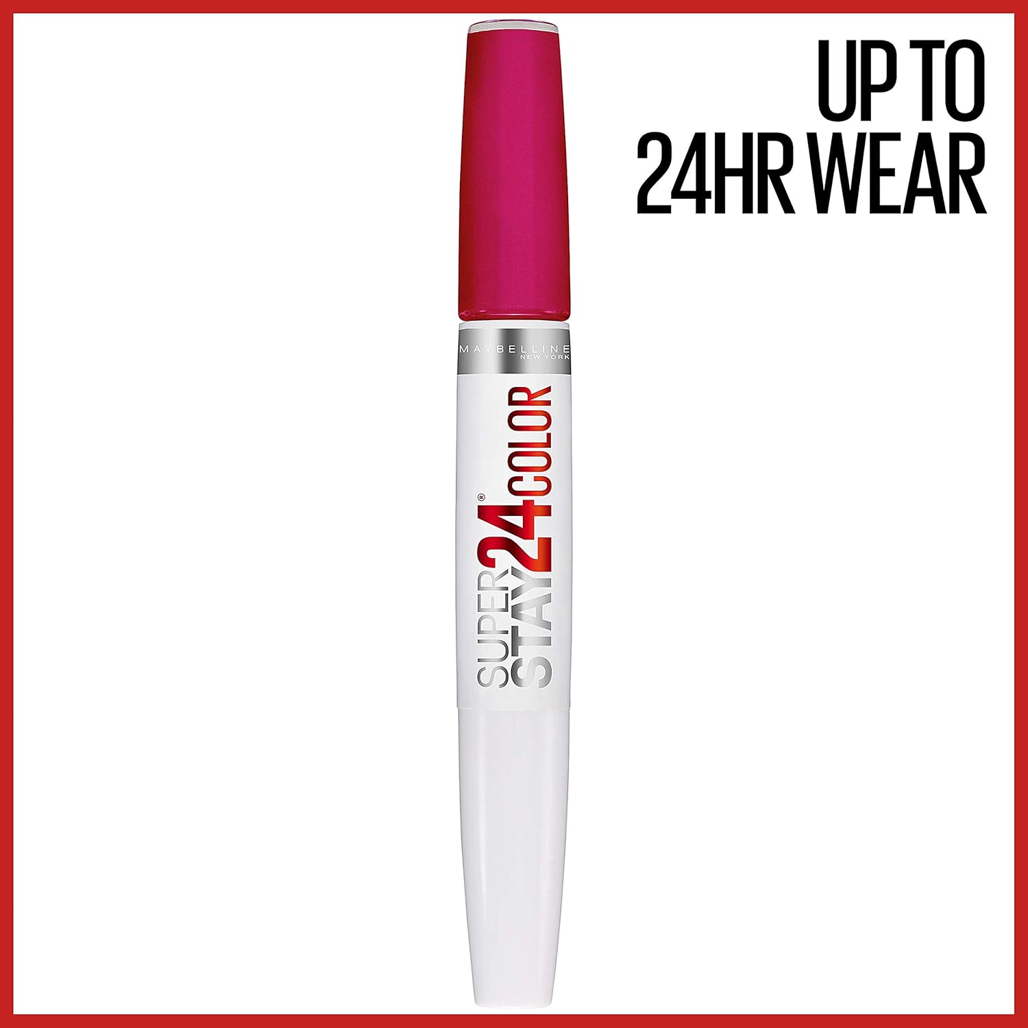 Maybelline Super Stay 24, 2-Step Liquid Lipstick Makeup, Long Lasting Highly Pigmented Color with Moisturizing Balm, Crisp Magenta, Neon Pink, 1 Count - Image 2