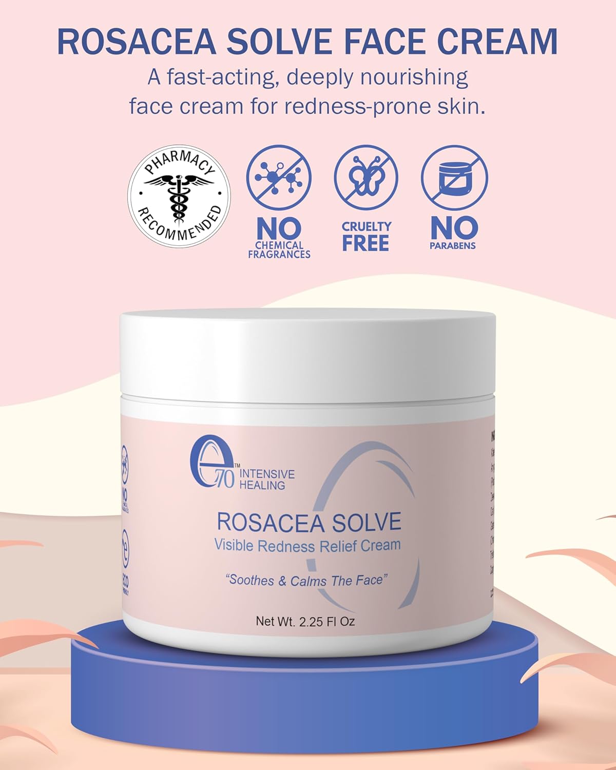 Gentle Rosacea Face Moisturizer with Aloe Vera & Hyaluronic Acid, 2.25 oz. - Image 2