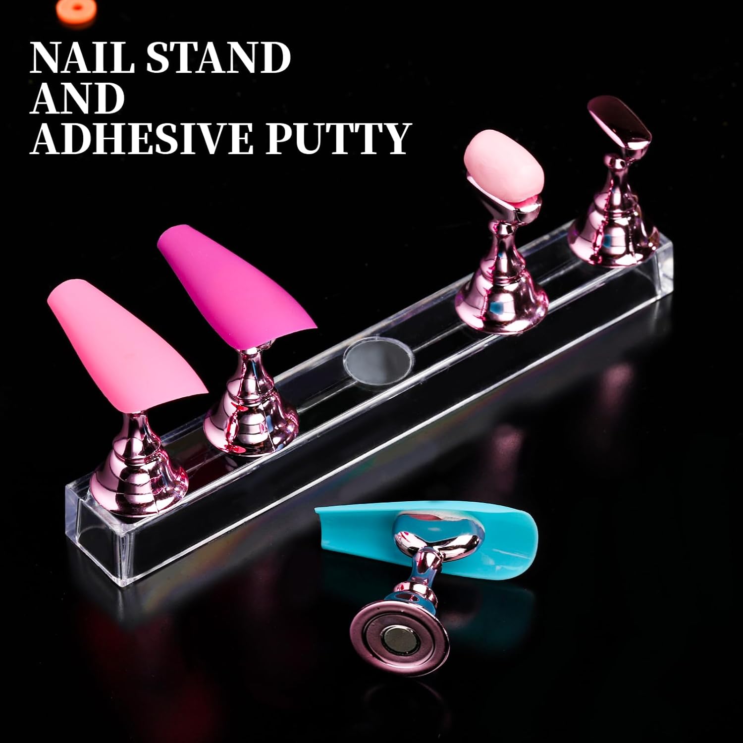 Teenitor 600 Pcs Clear Coffin Nail Tips, Acrylic Nail Kit, Clear Press On Nails, Long Fake Nails Coffin Nail Tips Full Cover, Acrylic Nail Clipper Nail Stand for Nail Extensions - Image 5