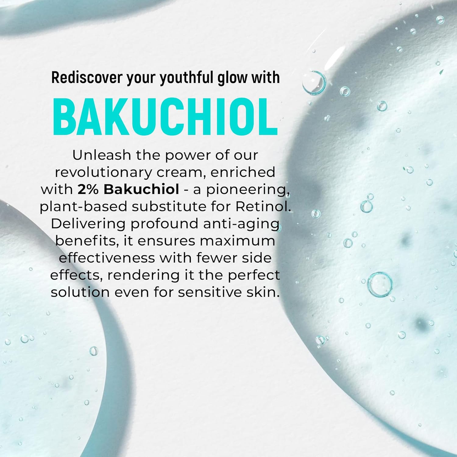 Bakuchiol Cream for Face - Natural Retinol Alternative Anti Aging Face Cream - Hyaluronic Acid, Vitamin C, F, Vitamin E Cream, Bio Oil - Rich Texture Bakuchiol Serum - Image 2