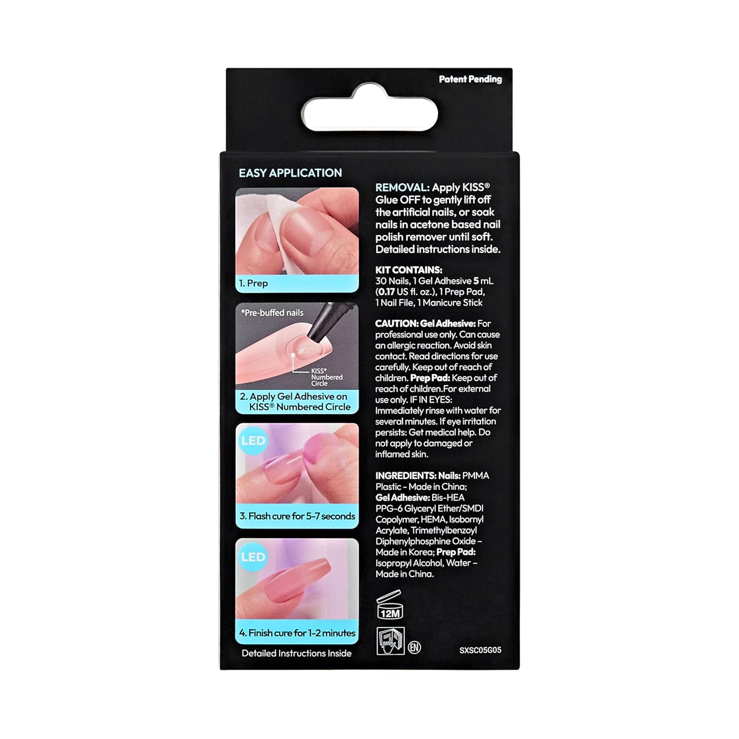 KISS Salon X-tend LED Gel Nail Kit Press On Nails, 'Changed', Multicolor, Short Oval, 30 Fake Nails, Soft Gel Nail Glue 5 ml (0.16 US fl. oz.), Prep Pad, Manicure Stick, & Mini Nail File - Image 7