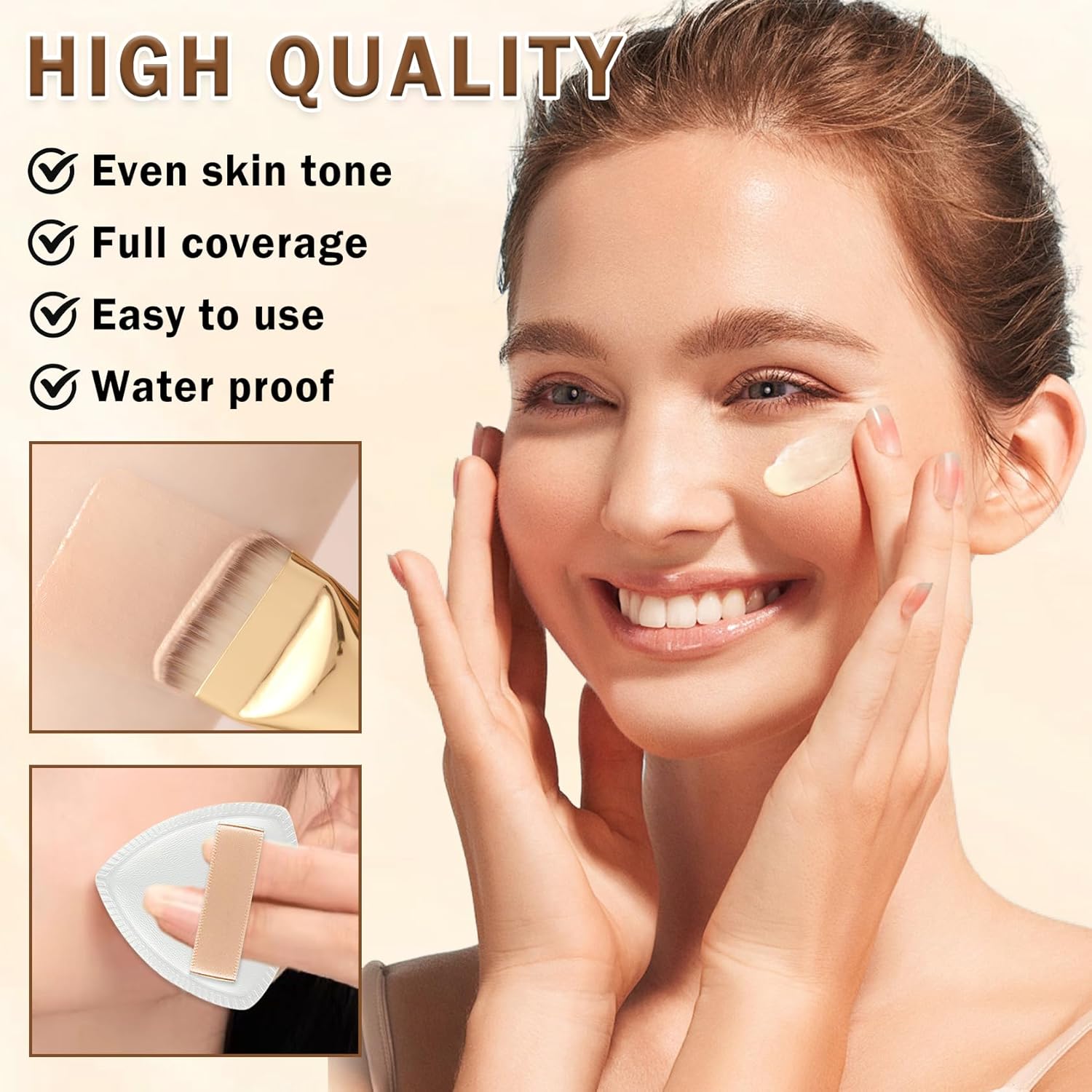 AIUEO Magic Minerals Airbrush Foundation Silk Smooth Airbrush Spray Foundation Full Coverage Flawless Setting Spray Makeup-Nude - Image 5