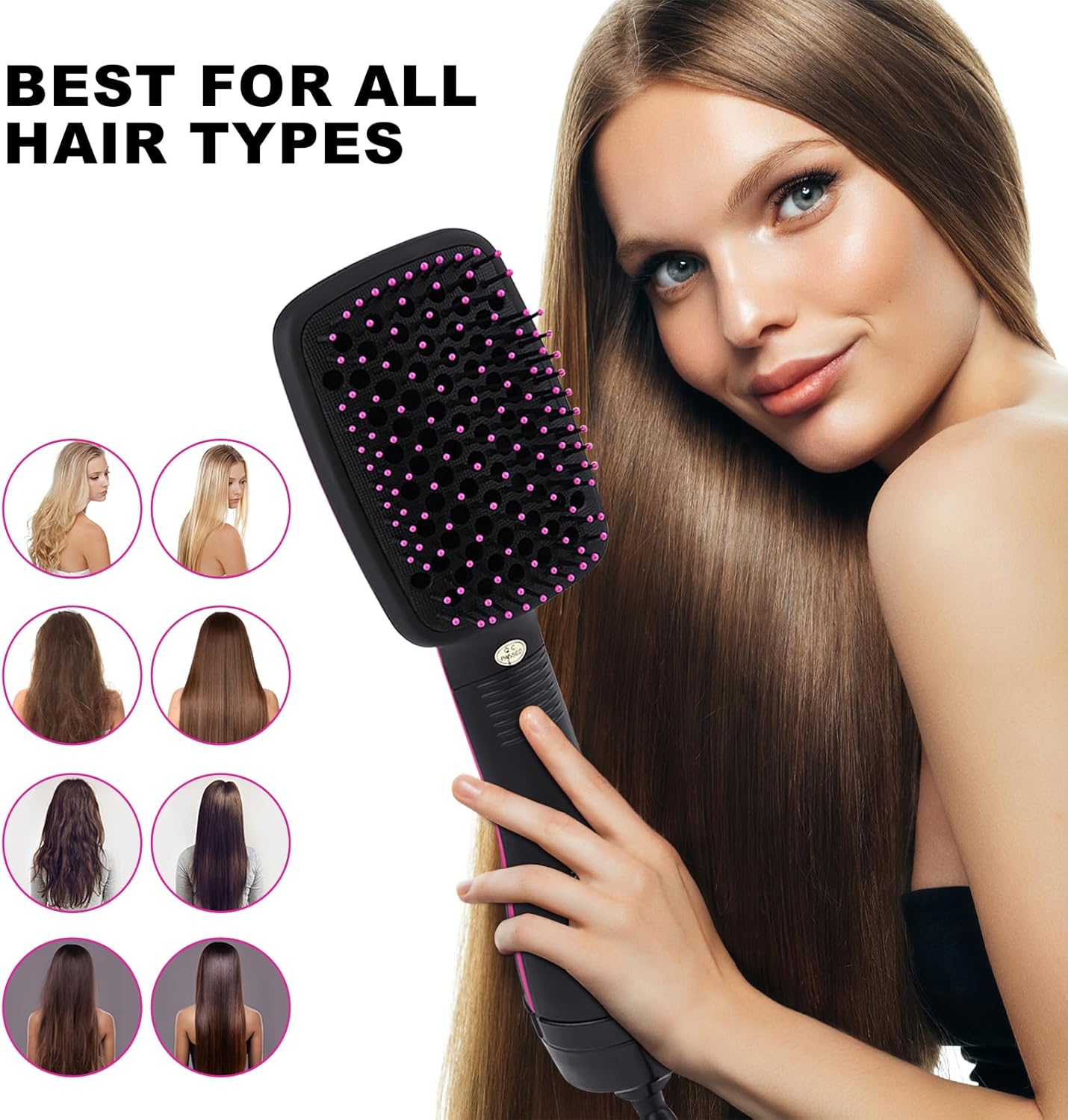 2 in 1 Multifunctional Anion Hair Dryer Brush Comb Styler Hairdressing Tool - Image 8