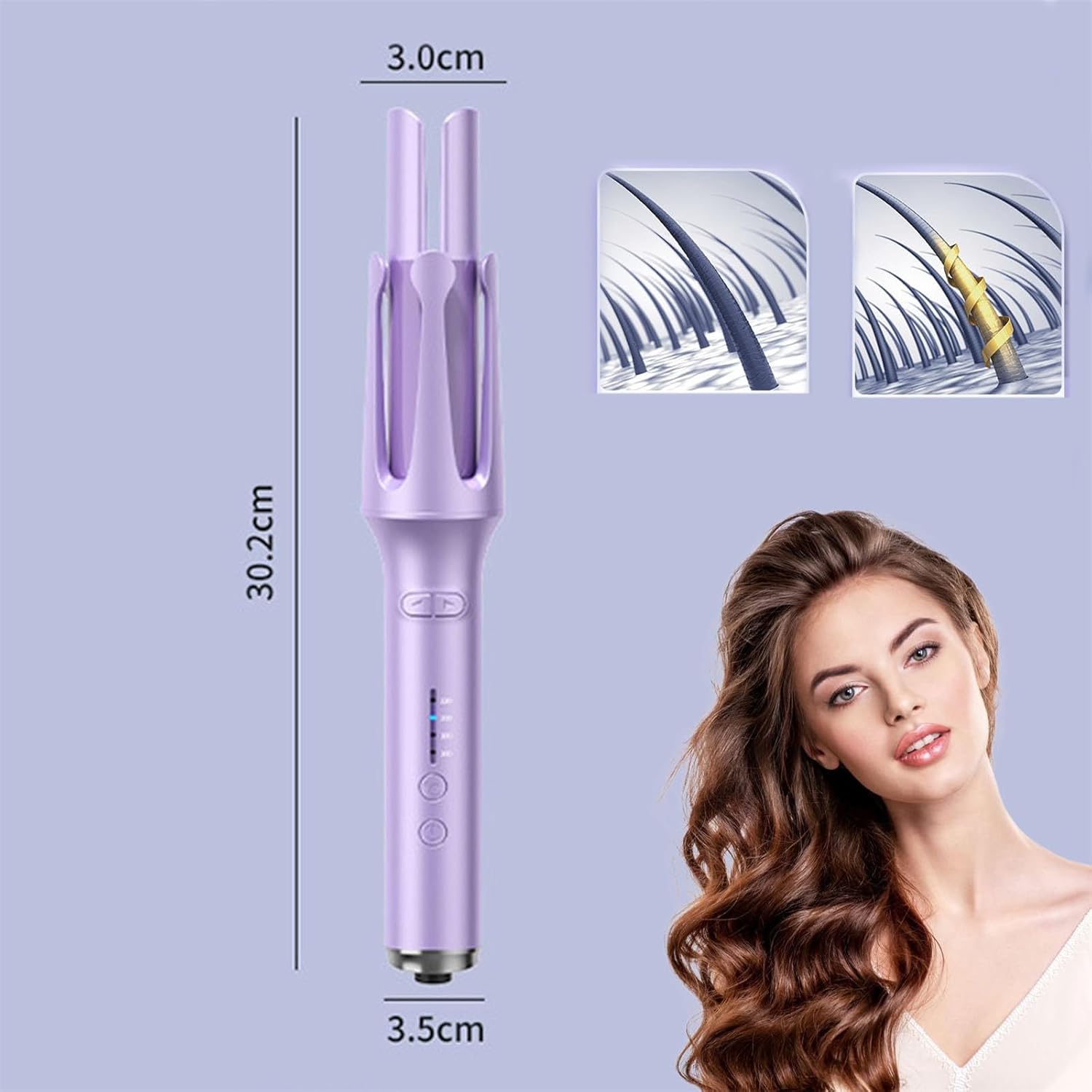 Adagio Hair Curler Device, Adagio Auto Curler, Adagio Auto Hair Curler, Adagio Autocurler, Adagio California Auto Curler, Automatic Curling Iron with 4 Temperature & 3 Timer-P - Image 5