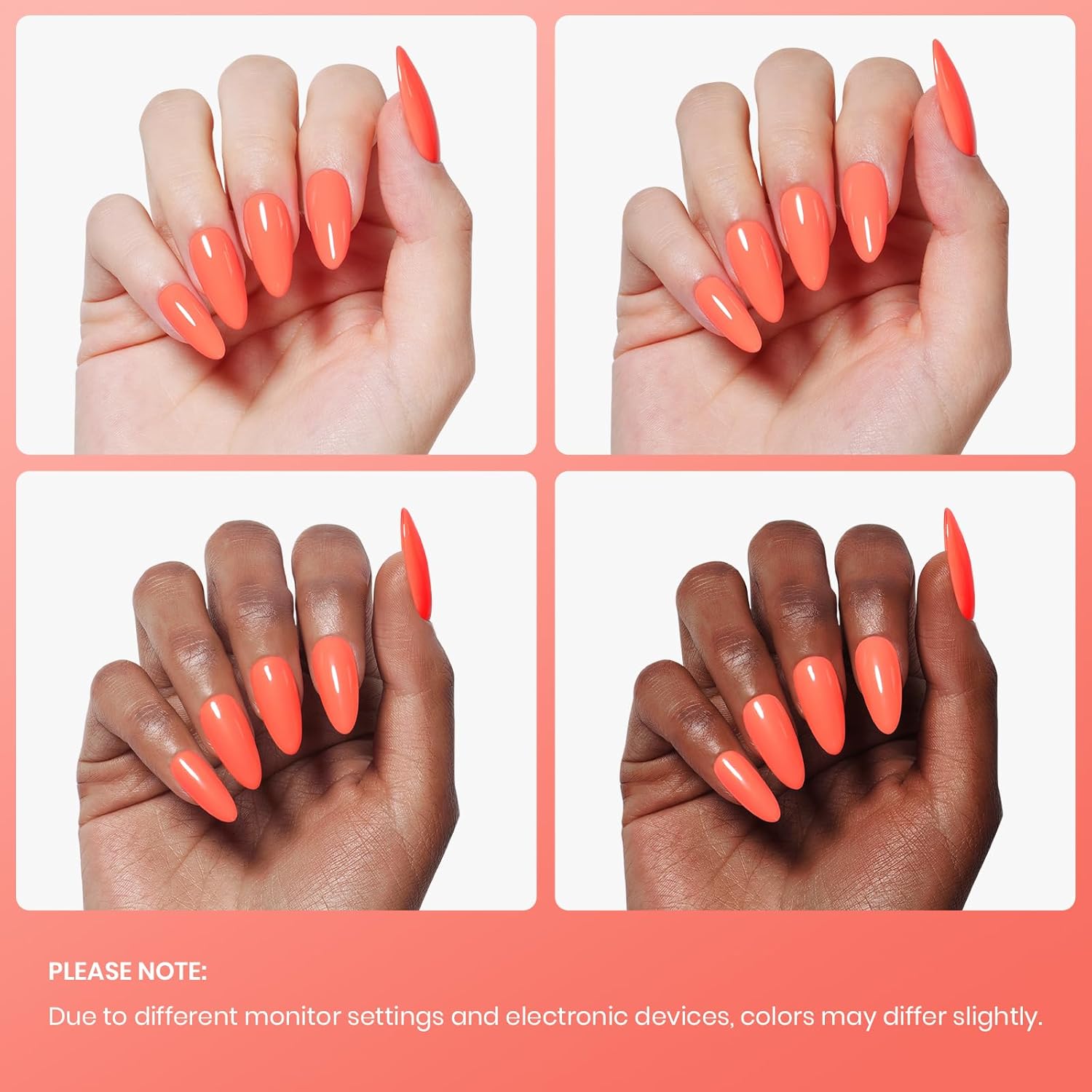 Beetles Peach Gel Nail Polish Carly Coral Orange Color Soak Off UV LED Nail Lamp Gel Polish 15 ml Each-Summer Nail Art DIY Manicure Gift for Women Girls - Image 5