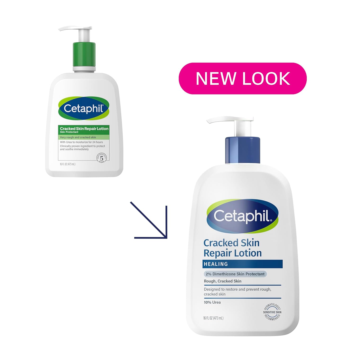 Cetaphil Cracked Skin Repair Lotion, 16 oz, For Very Rough & Cracked, Sensitive Skin, 24 Hour Hydration, Protects & Hydrates Cracked Skin, Hypoallergenic, Fragrance Free - Image 2