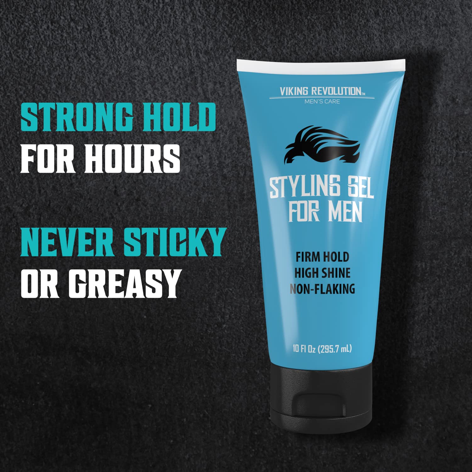 Hair Gel for Men Strong Hold - Mens Hair Gel Extra Strength - Styling Gel for Hair Clear Hair Gel - Firm Hold Gel Hair High Shine Non-Flaking Curly Hair Gel (10oz) - Image 3