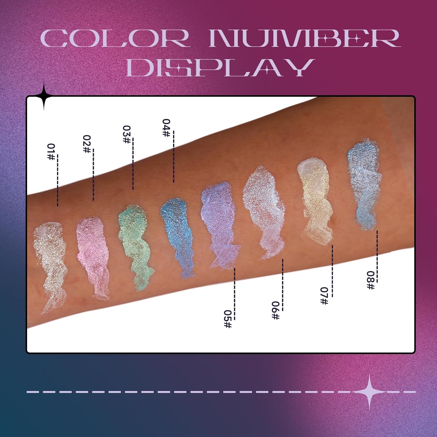 Glitter Eyeshadow, Makeup for Eyes Liquid Metallic Chameleon Sparkle Glow Light Colors, Highly Pigmented, Waterproof Long Lasting, Sequins Highlight Lying Silkworm Eye Cheek Brightening Liquid Eye Shadow (#07) - Image 7