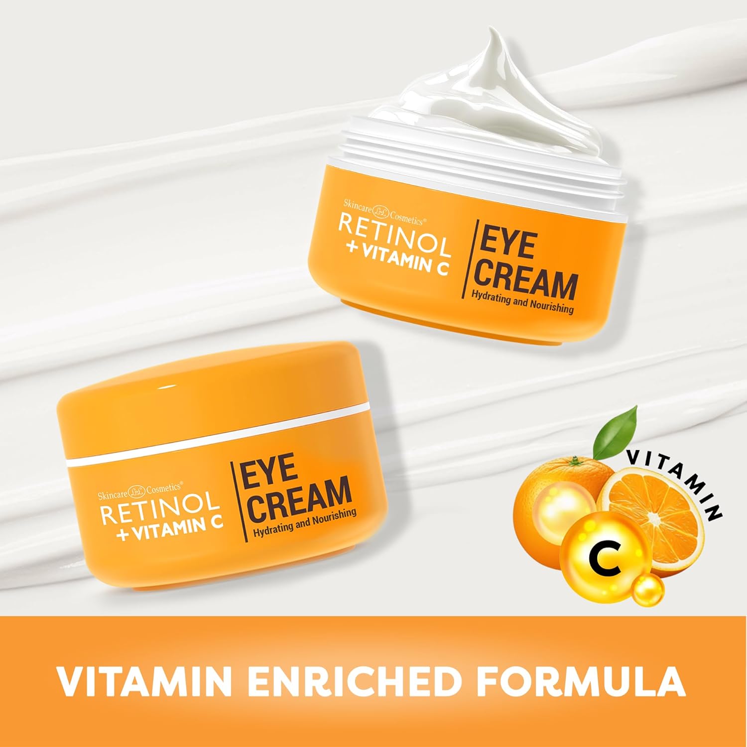 Retinol + Vitamin C Eye Cream - Anti-Aging, Dark Circle & Puffiness Treatment for Smooth, Firm Skin - Hydrating & Nourishing Formula for Sensitive Under-Eye Area - Image 6