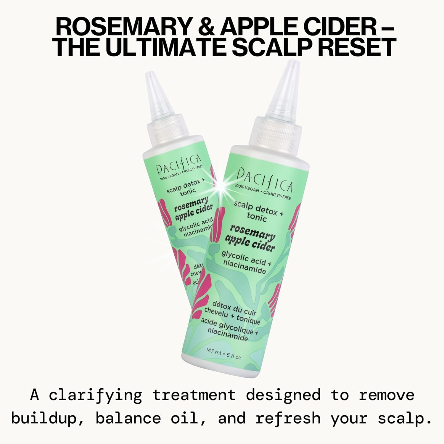 Pacifica Scalp Detox Tonic โ Rosemary Apple Cider Scalp Exfoliator - Scalp Scrub w/ Salicylic Acid for Clarifying Build Up & Purifying - Itchy, Dry Scalp Treatment , Vegan & Cruelty-Free, 5 oz - Image 4