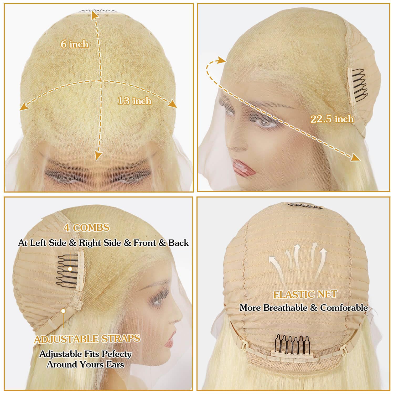 30 Inch 13x6 613 Lace Front Wig Human Hair Body Wave Blonde Lace Front Wigs Human Hair Pre-Plucked Bleached 200% Density 613 Hd Lace Frontal Wigs for Women - Image 5