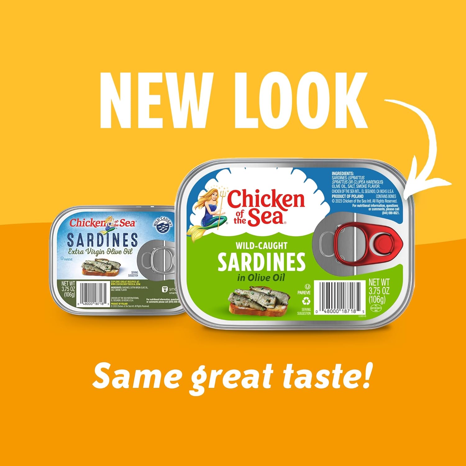 Chicken of the Sea Sardines in Olive Oil, 3.75 oz. Cans (Pack of 18), Wild Caught Canned Sardines, Packaging May Vary - Image 5